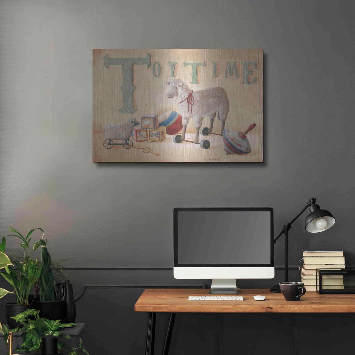 Luxe Metal Art 'Toytime' by Pam Britton, Metal Wall Art,36x24