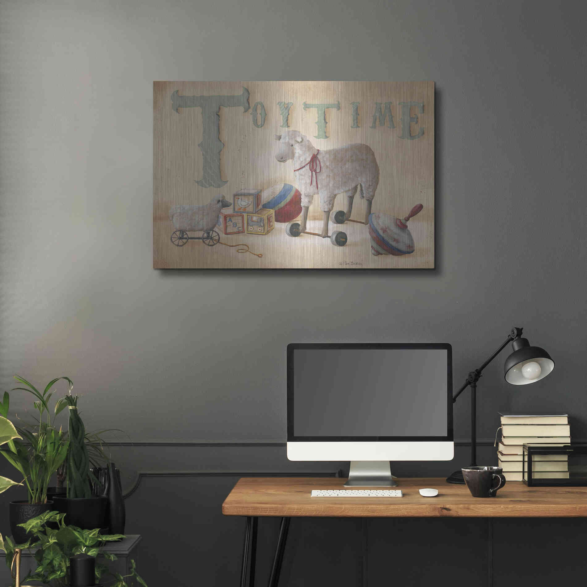 Luxe Metal Art 'Toytime' by Pam Britton, Metal Wall Art,36x24