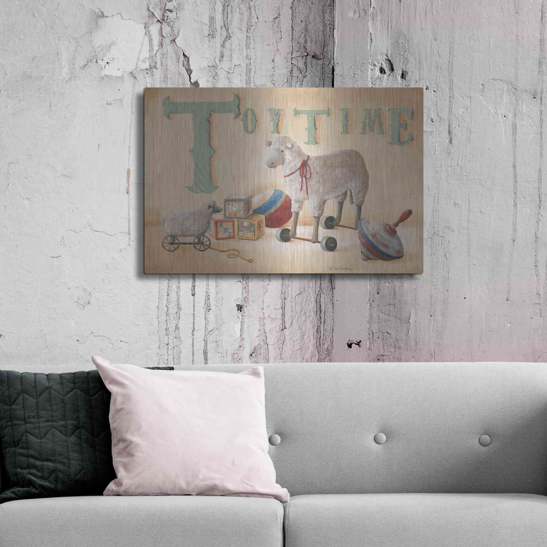Luxe Metal Art 'Toytime' by Pam Britton, Metal Wall Art,36x24