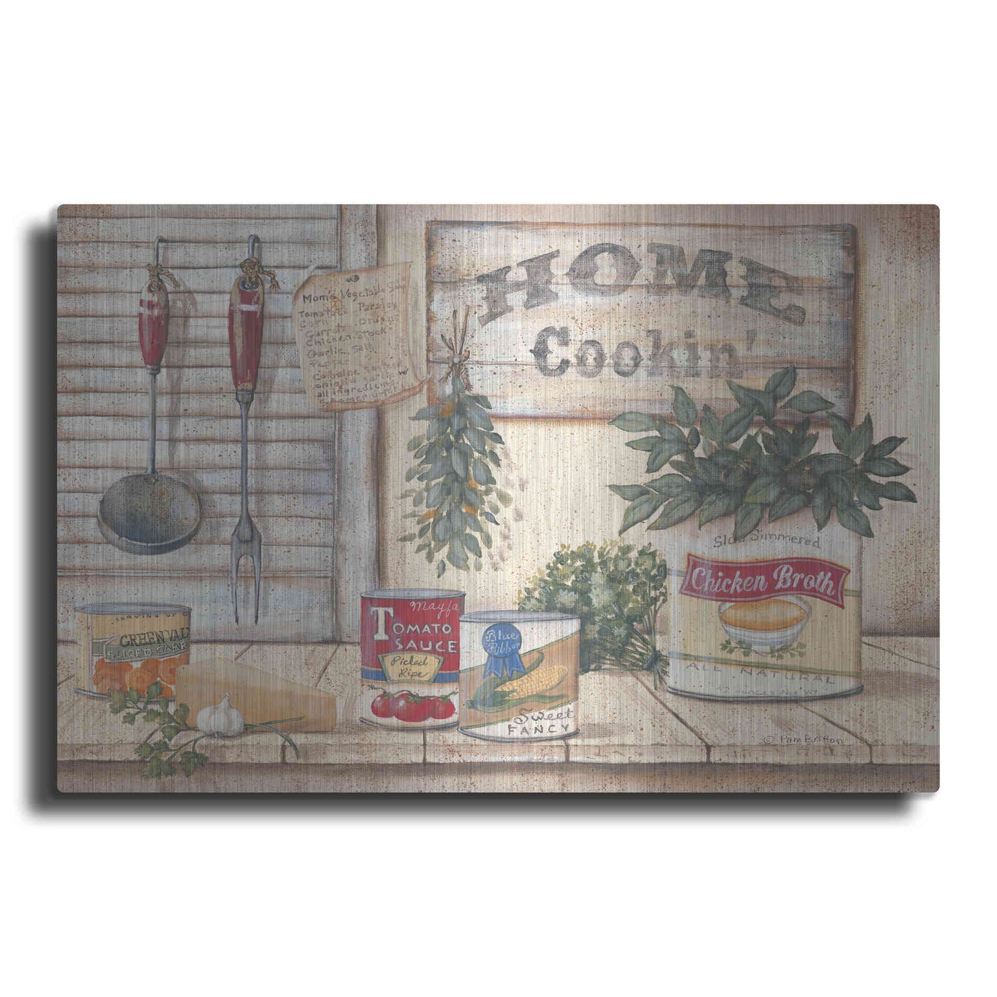 Luxe Metal Art 'Mom's Kitchen I' by Pam Britton, Metal Wall Art