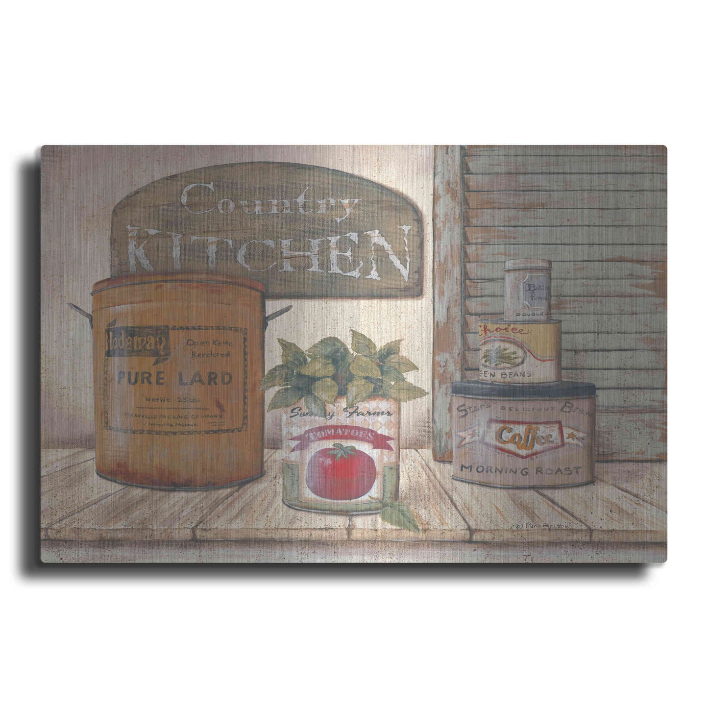 Luxe Metal Art 'Mom's Kitchen II' by Pam Britton, Metal Wall Art