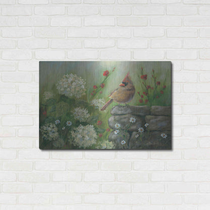 Luxe Metal Art 'Cardinal & Hydrangeas' by Pam Britton, Metal Wall Art,36x24