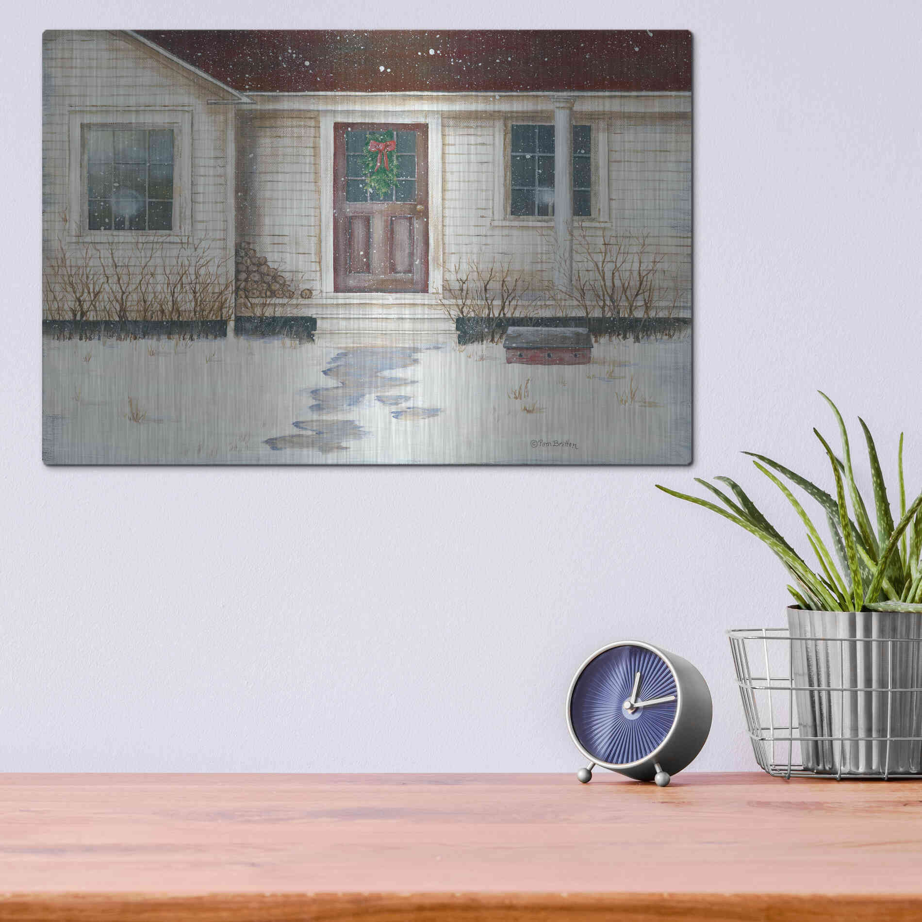Luxe Metal Art 'Home Place Welcome' by Pam Britton, Metal Wall Art,16x12