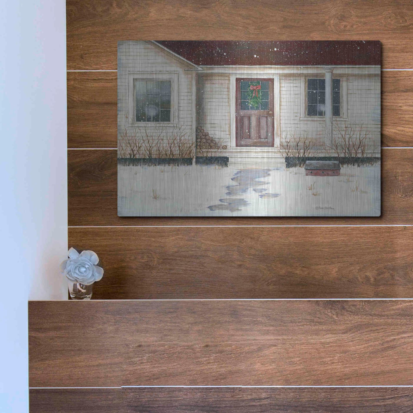 Luxe Metal Art 'Home Place Welcome' by Pam Britton, Metal Wall Art,16x12