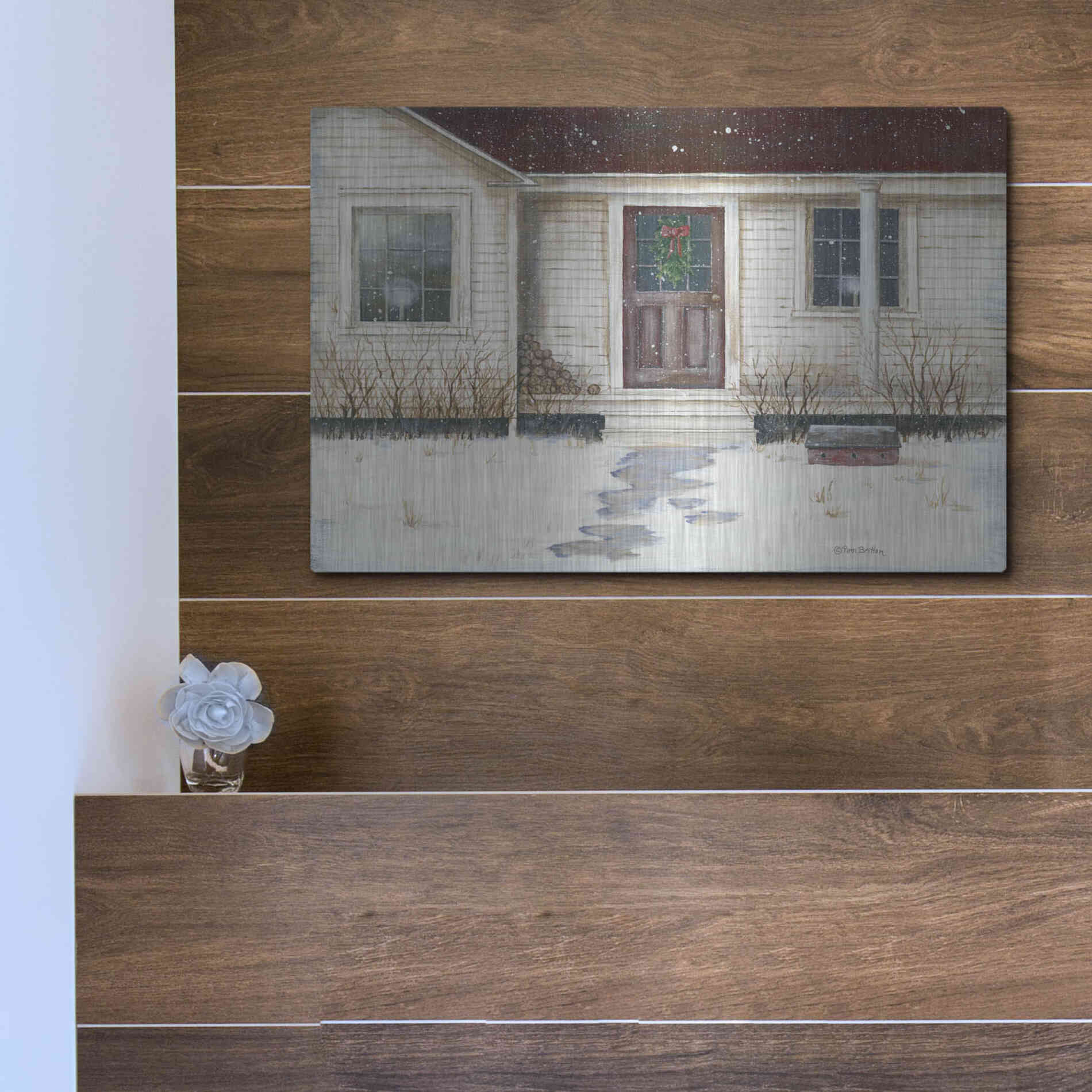 Luxe Metal Art 'Home Place Welcome' by Pam Britton, Metal Wall Art,16x12
