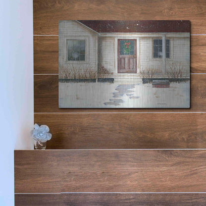 Luxe Metal Art 'Home Place Welcome' by Pam Britton, Metal Wall Art,16x12