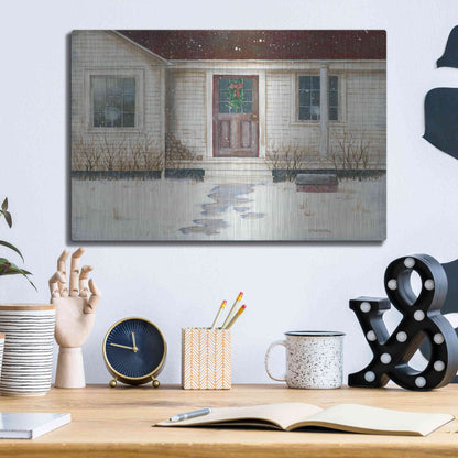 Luxe Metal Art 'Home Place Welcome' by Pam Britton, Metal Wall Art,16x12