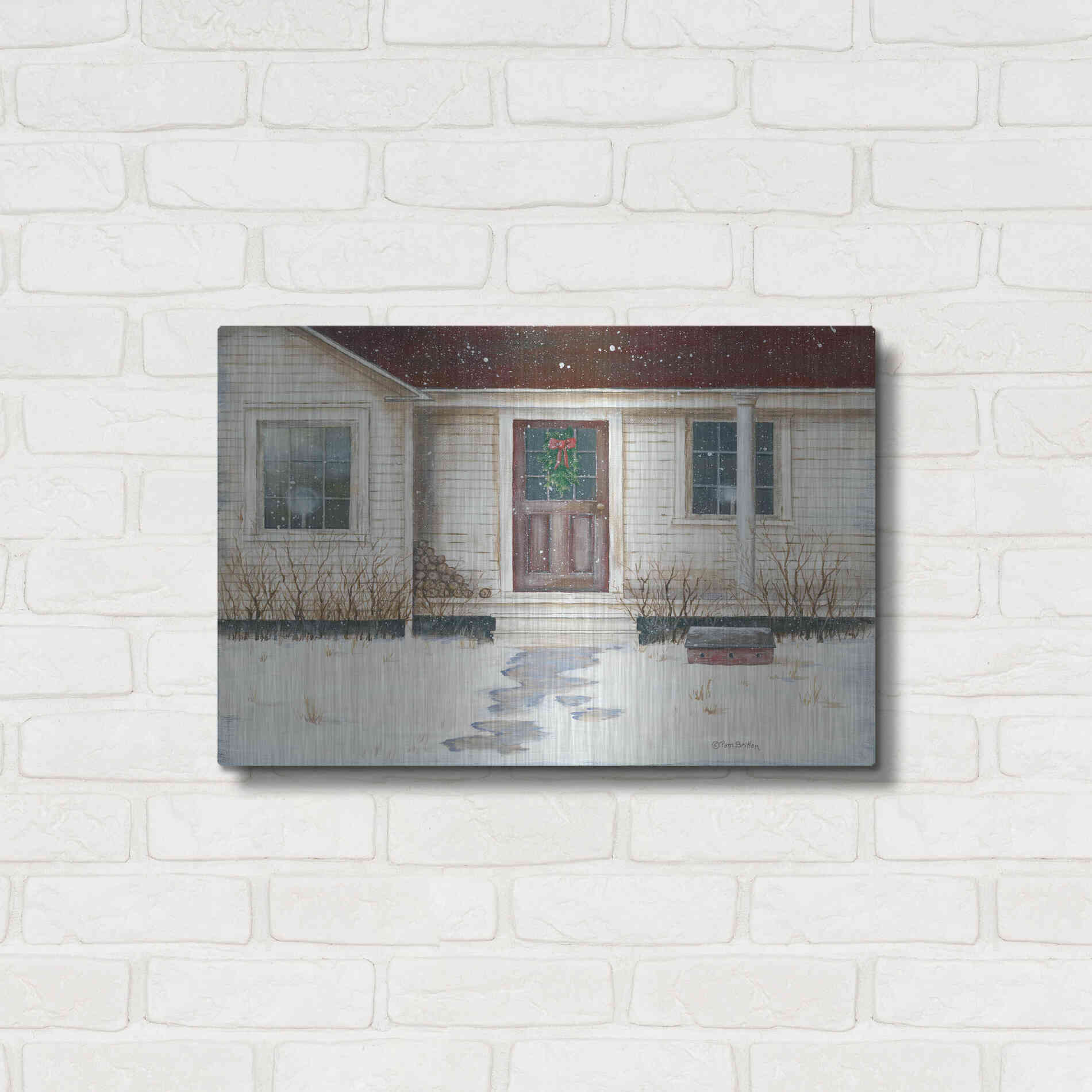 Luxe Metal Art 'Home Place Welcome' by Pam Britton, Metal Wall Art,24x16