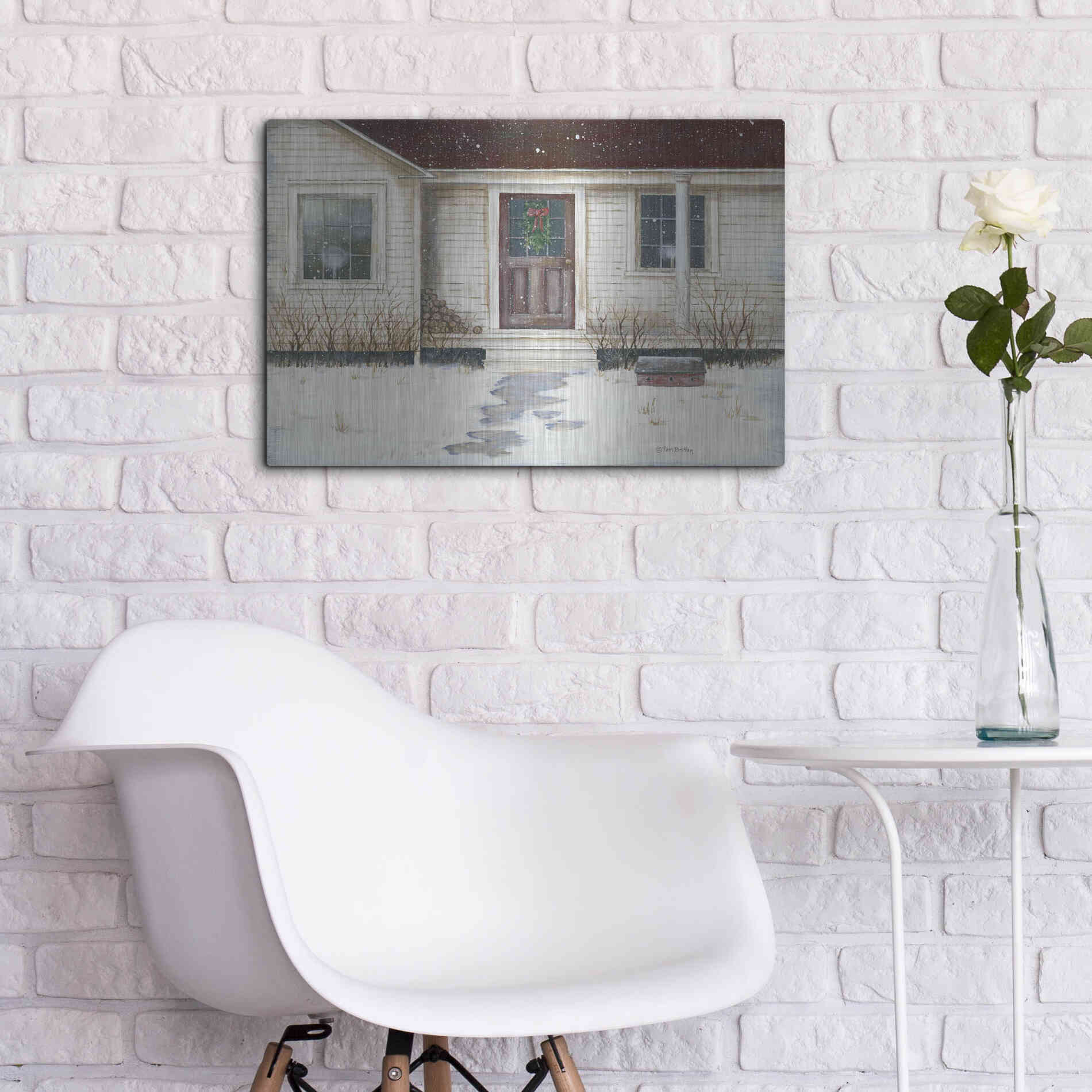 Luxe Metal Art 'Home Place Welcome' by Pam Britton, Metal Wall Art,24x16