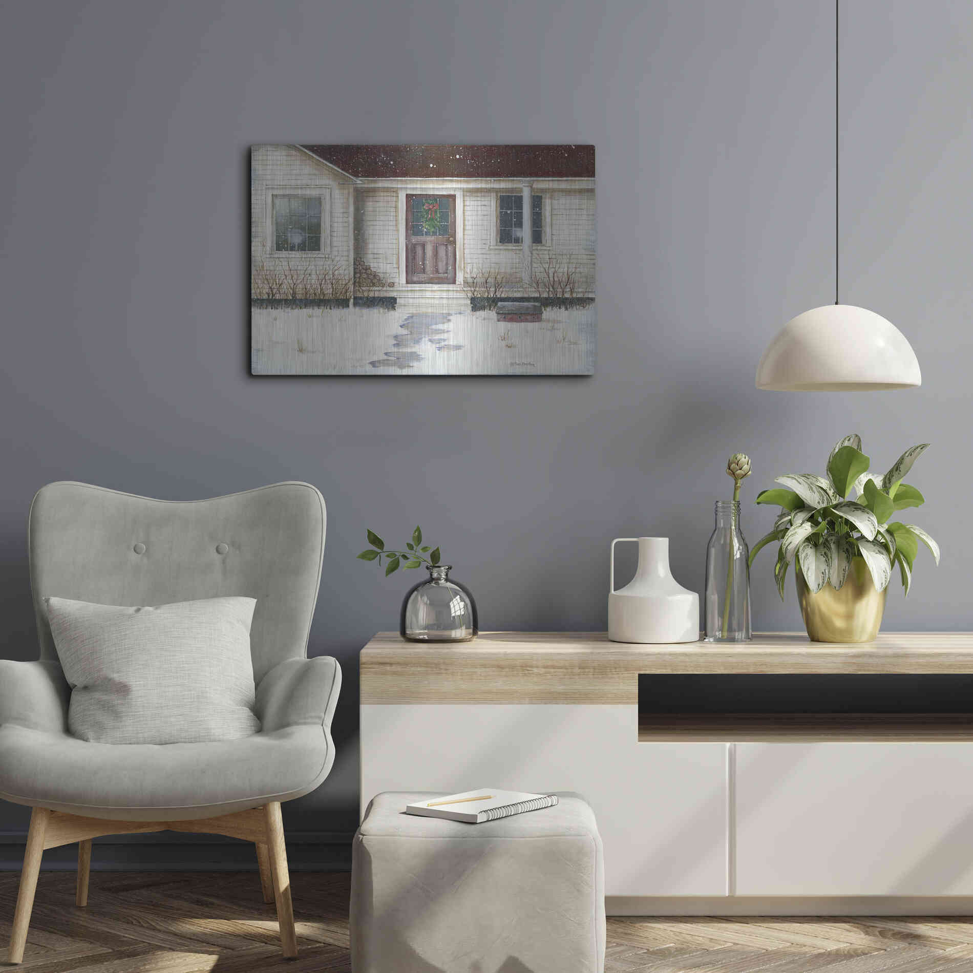 Luxe Metal Art 'Home Place Welcome' by Pam Britton, Metal Wall Art,24x16