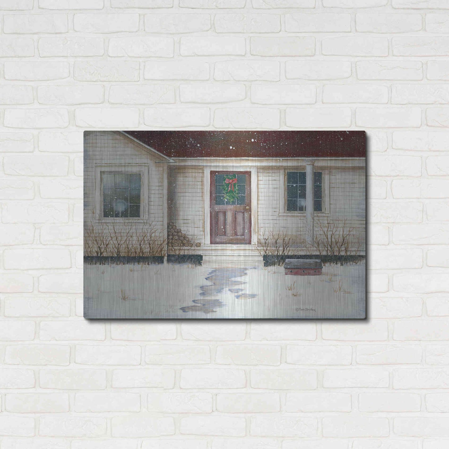 Luxe Metal Art 'Home Place Welcome' by Pam Britton, Metal Wall Art,36x24
