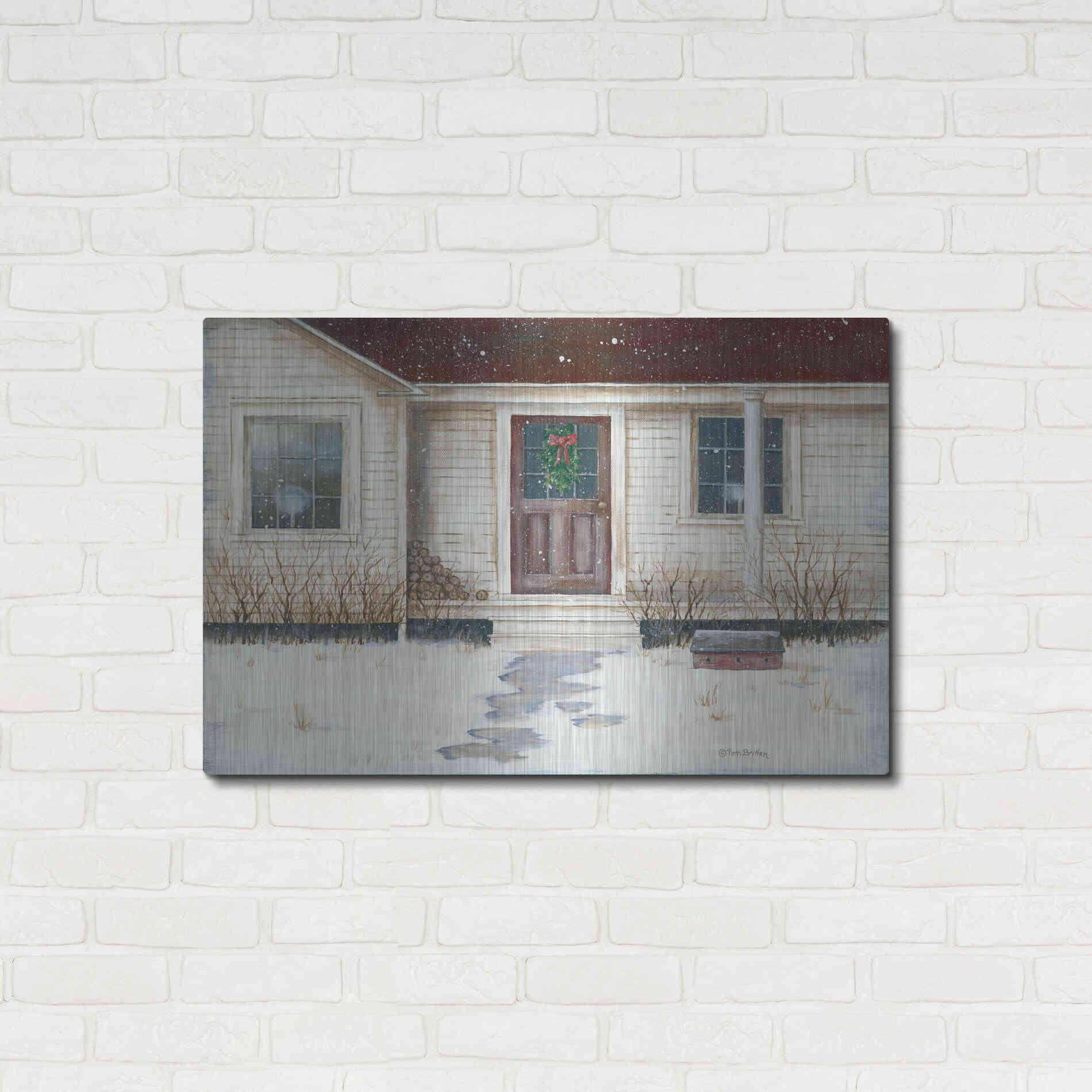 Luxe Metal Art 'Home Place Welcome' by Pam Britton, Metal Wall Art,36x24