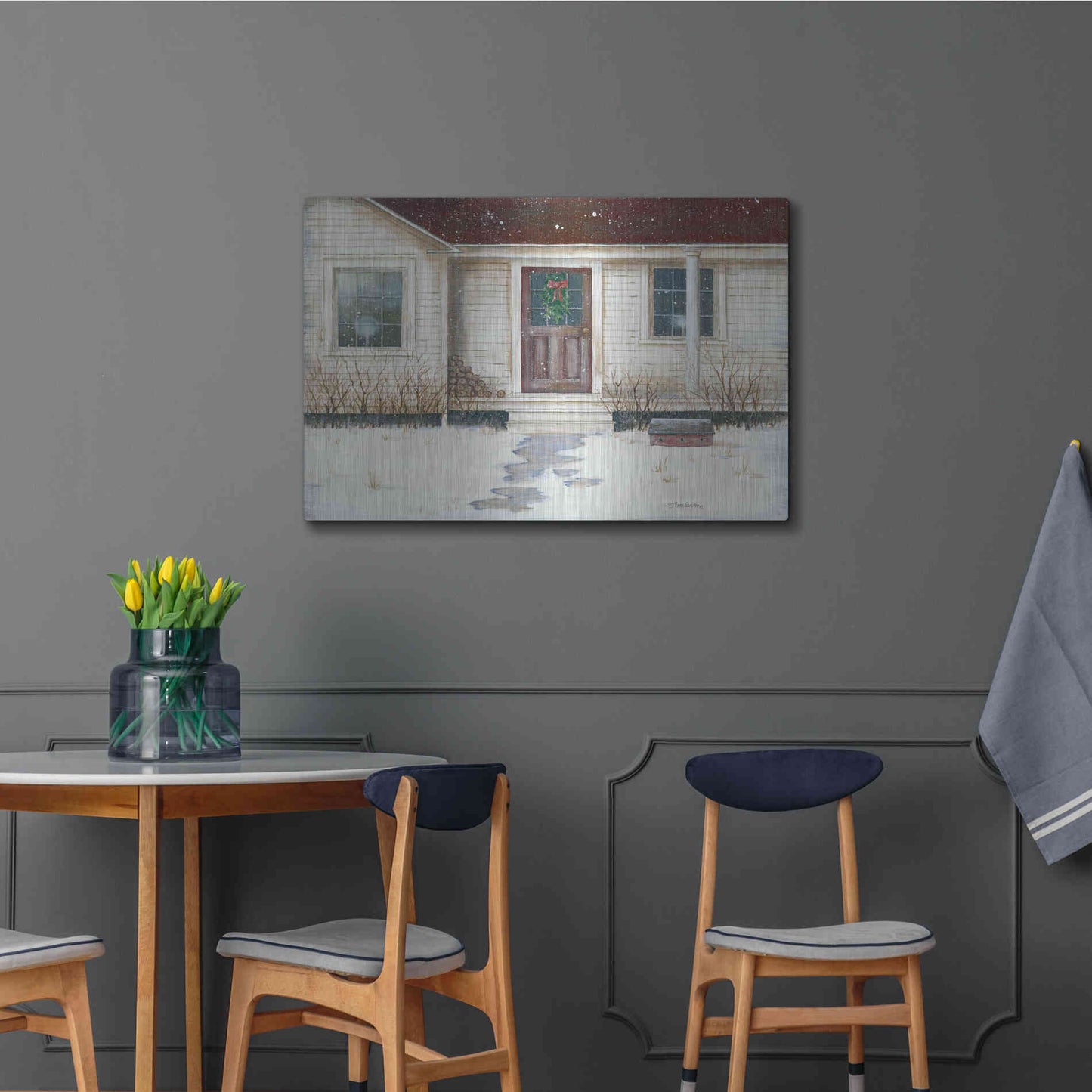 Luxe Metal Art 'Home Place Welcome' by Pam Britton, Metal Wall Art,36x24