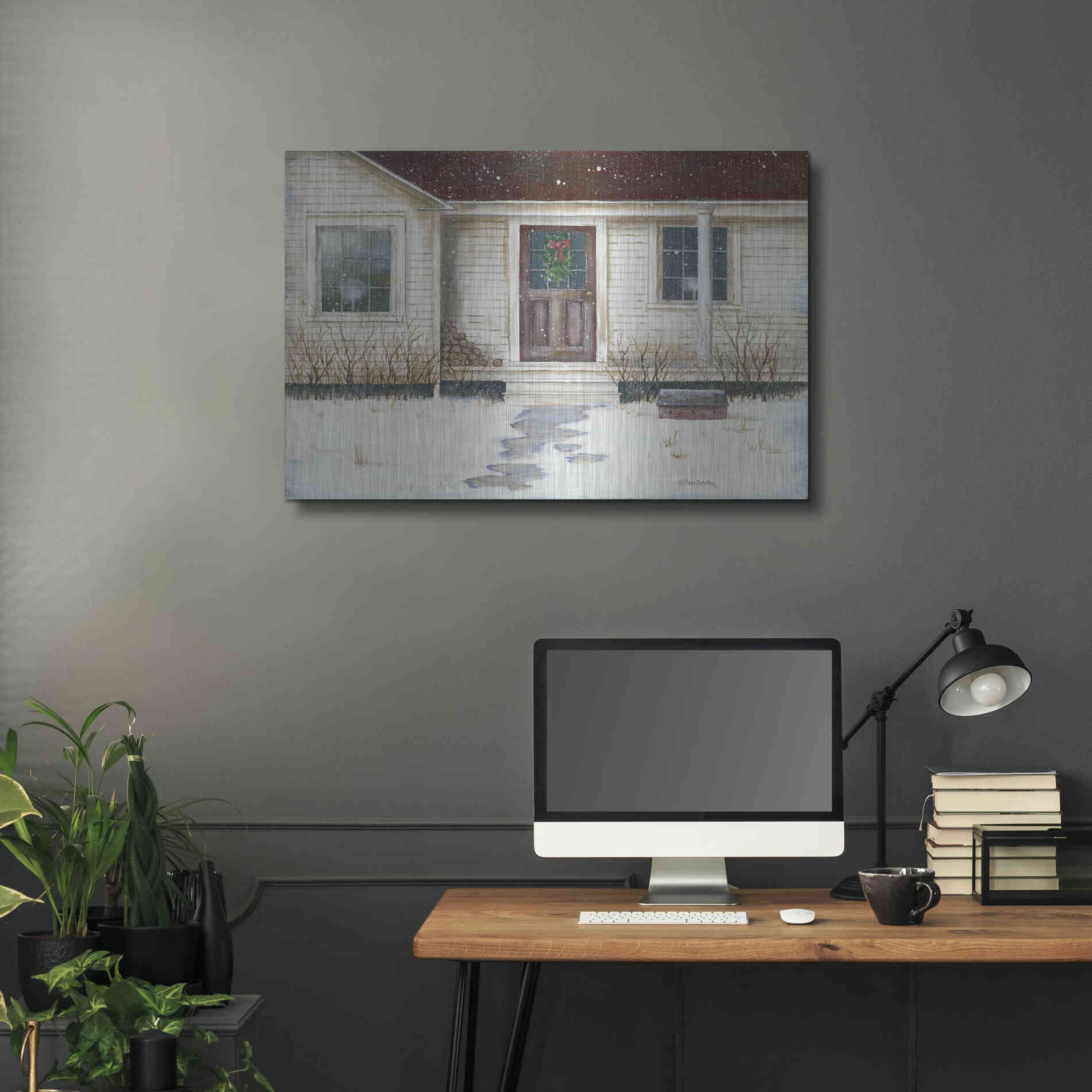 Luxe Metal Art 'Home Place Welcome' by Pam Britton, Metal Wall Art,36x24