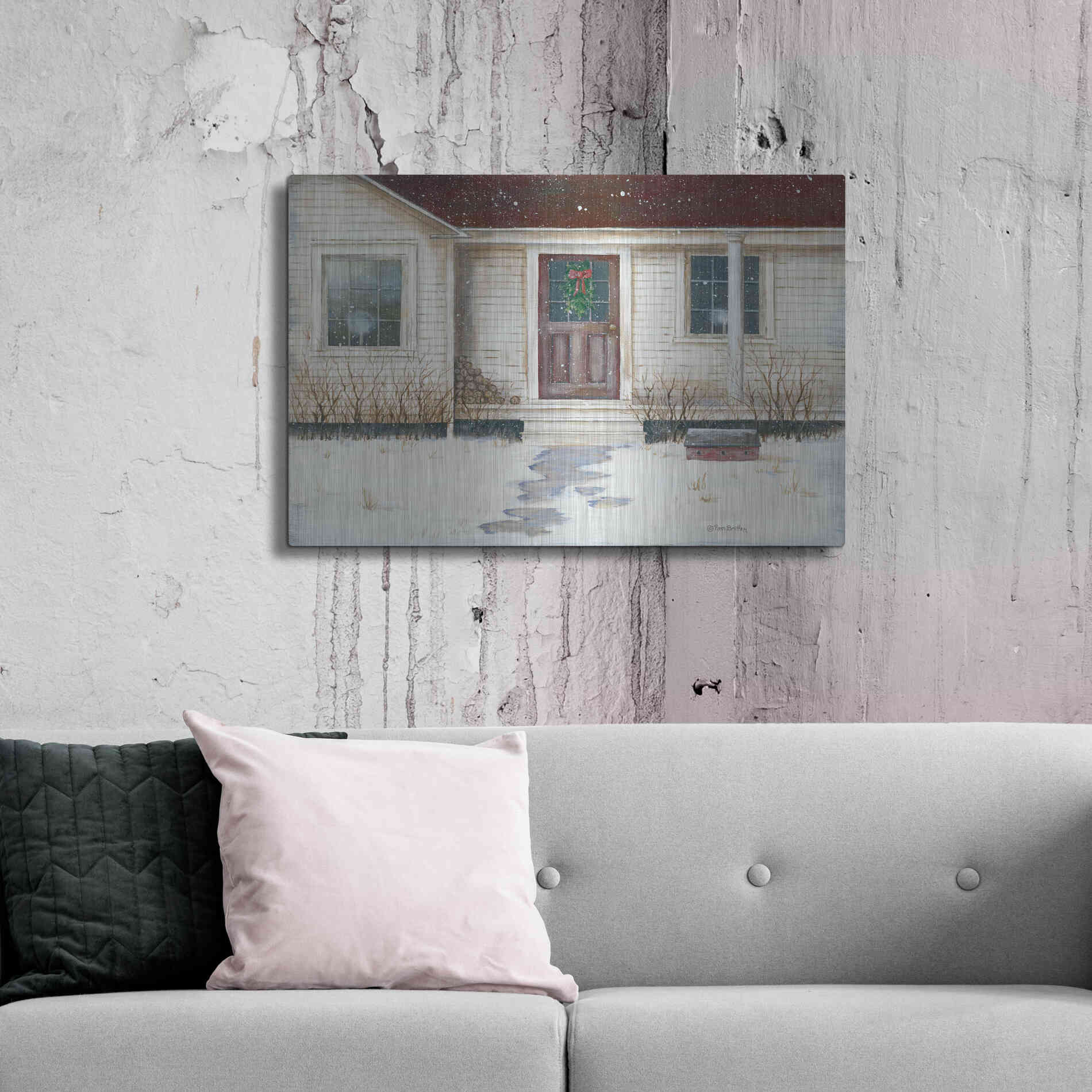 Luxe Metal Art 'Home Place Welcome' by Pam Britton, Metal Wall Art,36x24