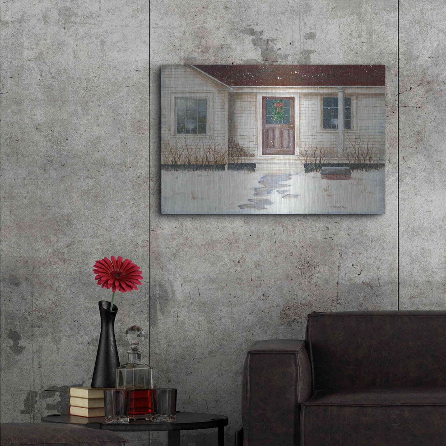 Luxe Metal Art 'Home Place Welcome' by Pam Britton, Metal Wall Art,36x24