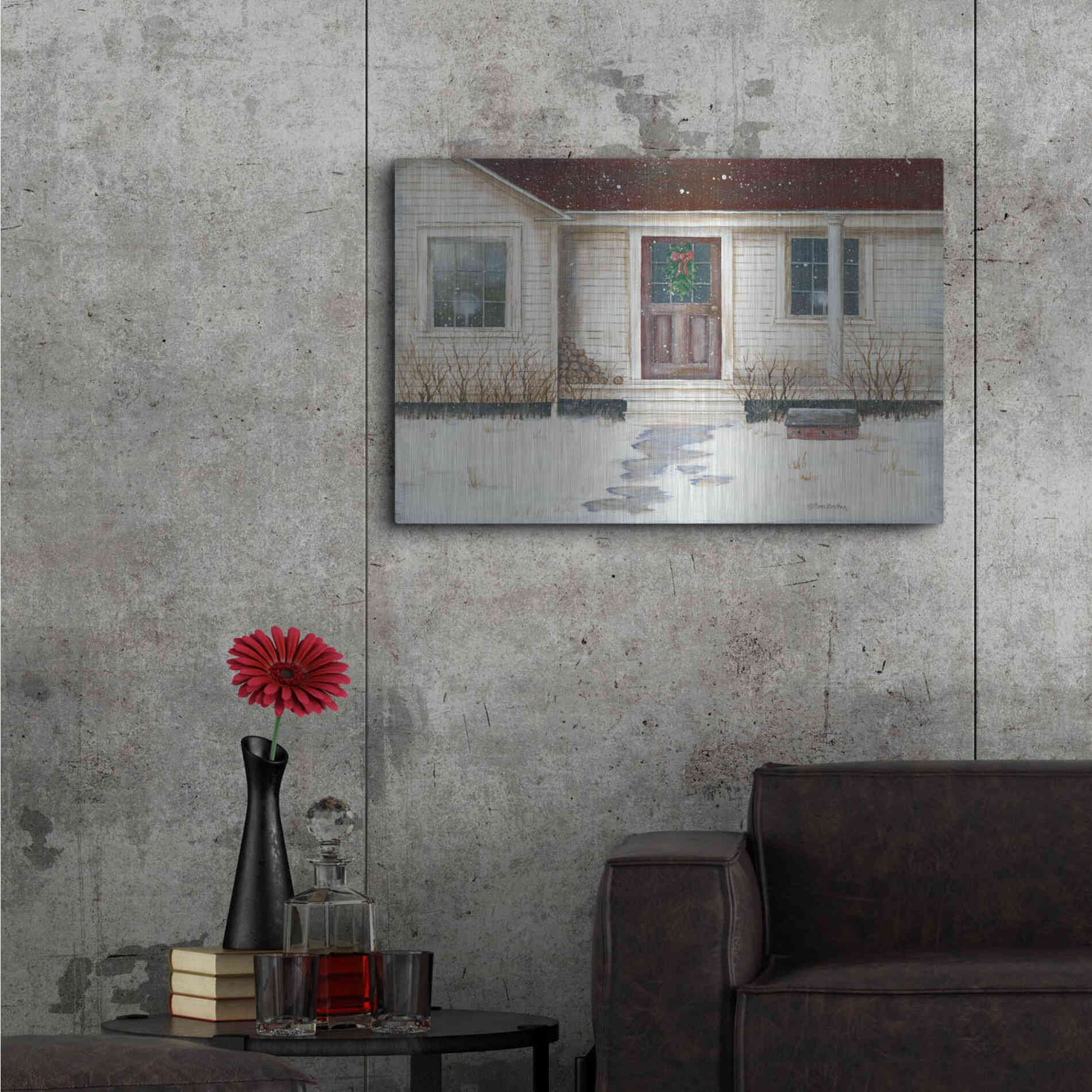Luxe Metal Art 'Home Place Welcome' by Pam Britton, Metal Wall Art,36x24