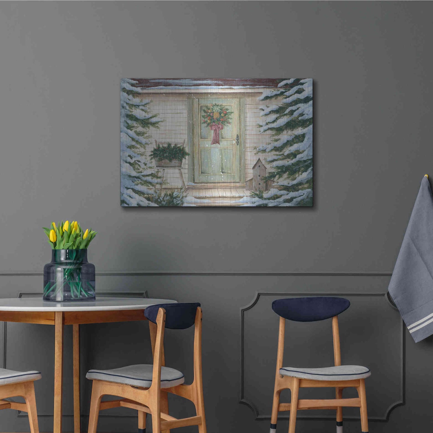 Luxe Metal Art 'Farmhouse Welcome' by Pam Britton, Metal Wall Art,36x24