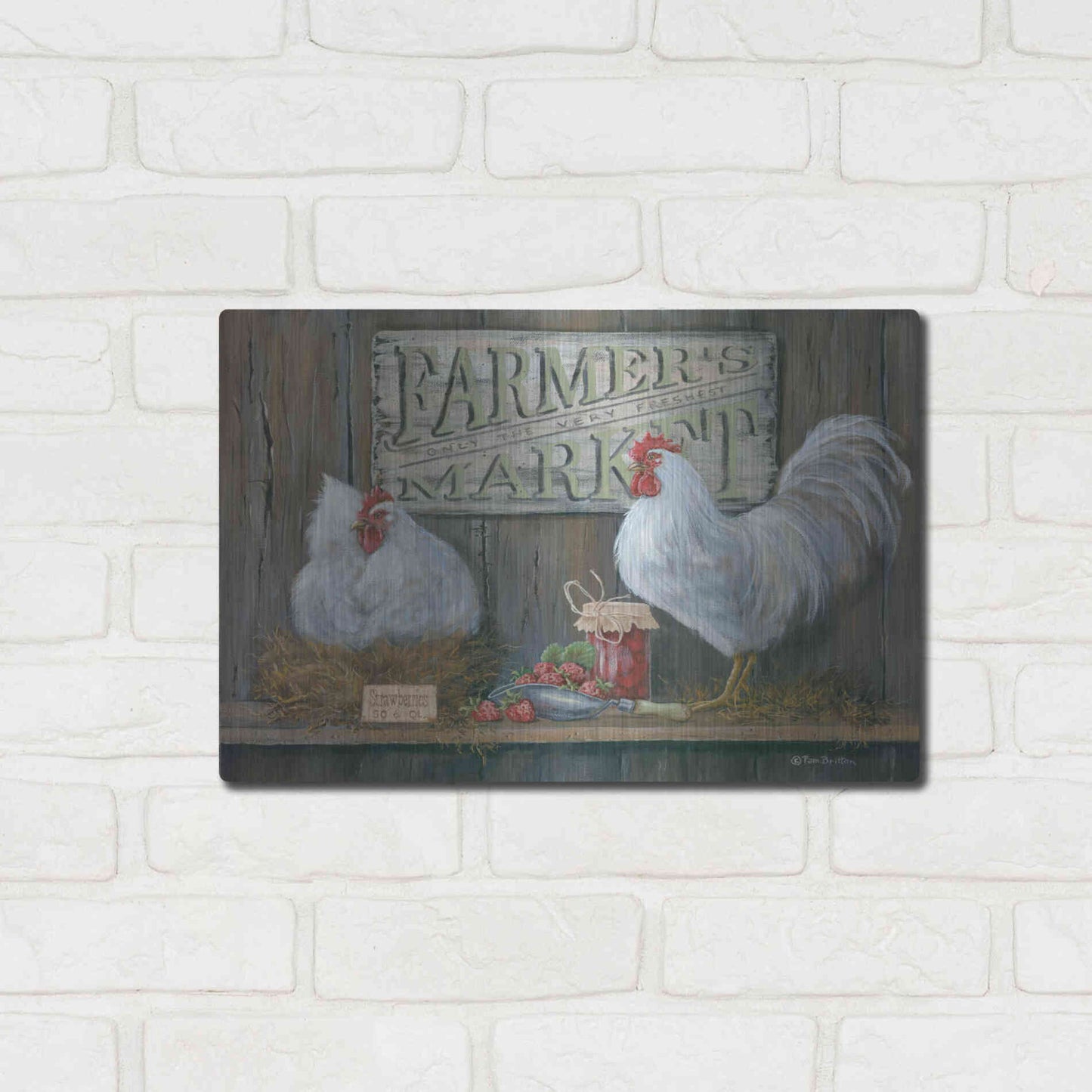 Luxe Metal Art 'Farmer's Market' by Pam Britton, Metal Wall Art,16x12