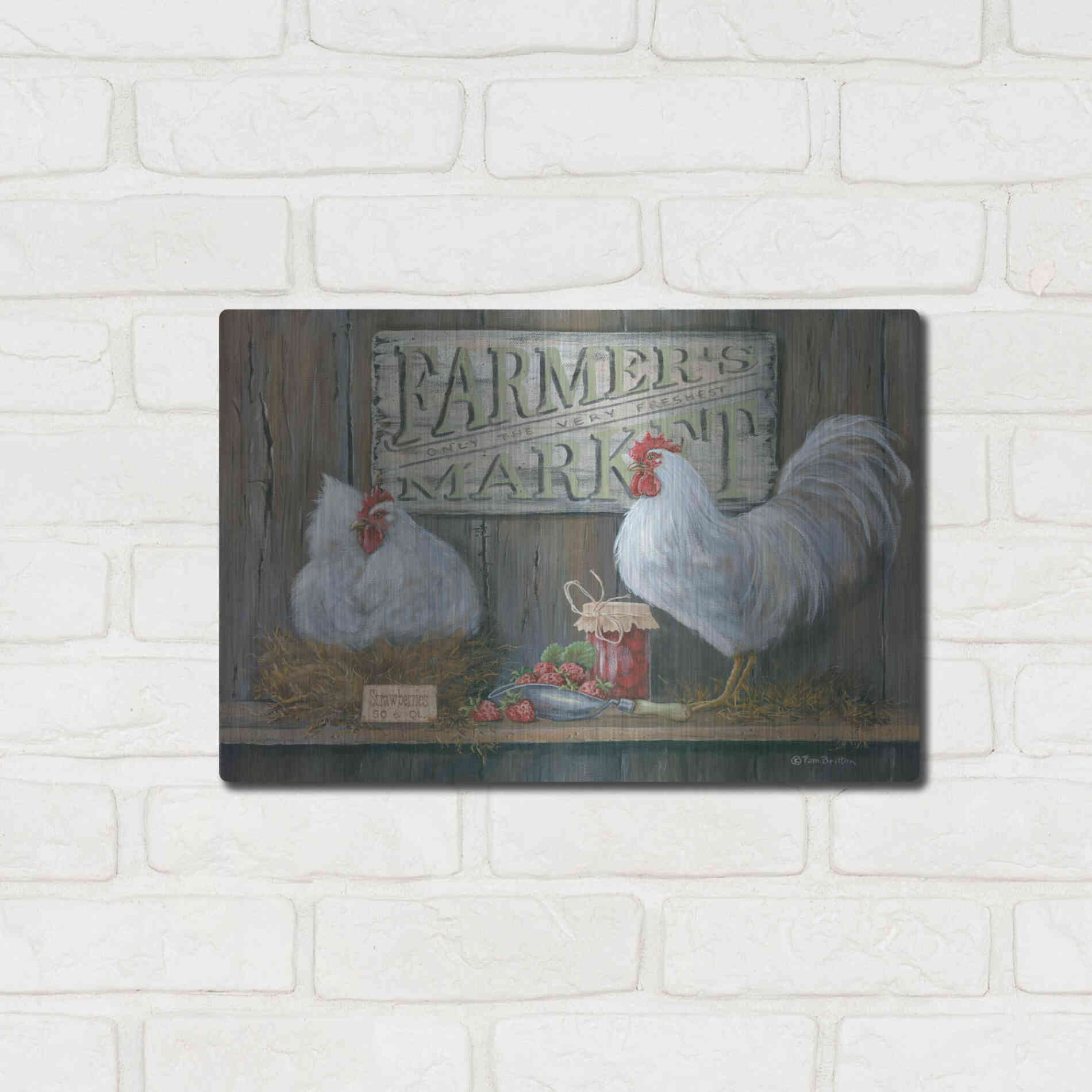 Luxe Metal Art 'Farmer's Market' by Pam Britton, Metal Wall Art,16x12