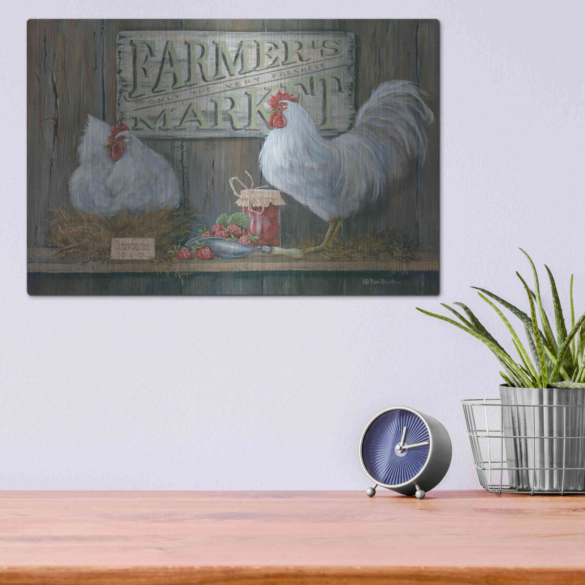 Luxe Metal Art 'Farmer's Market' by Pam Britton, Metal Wall Art,16x12