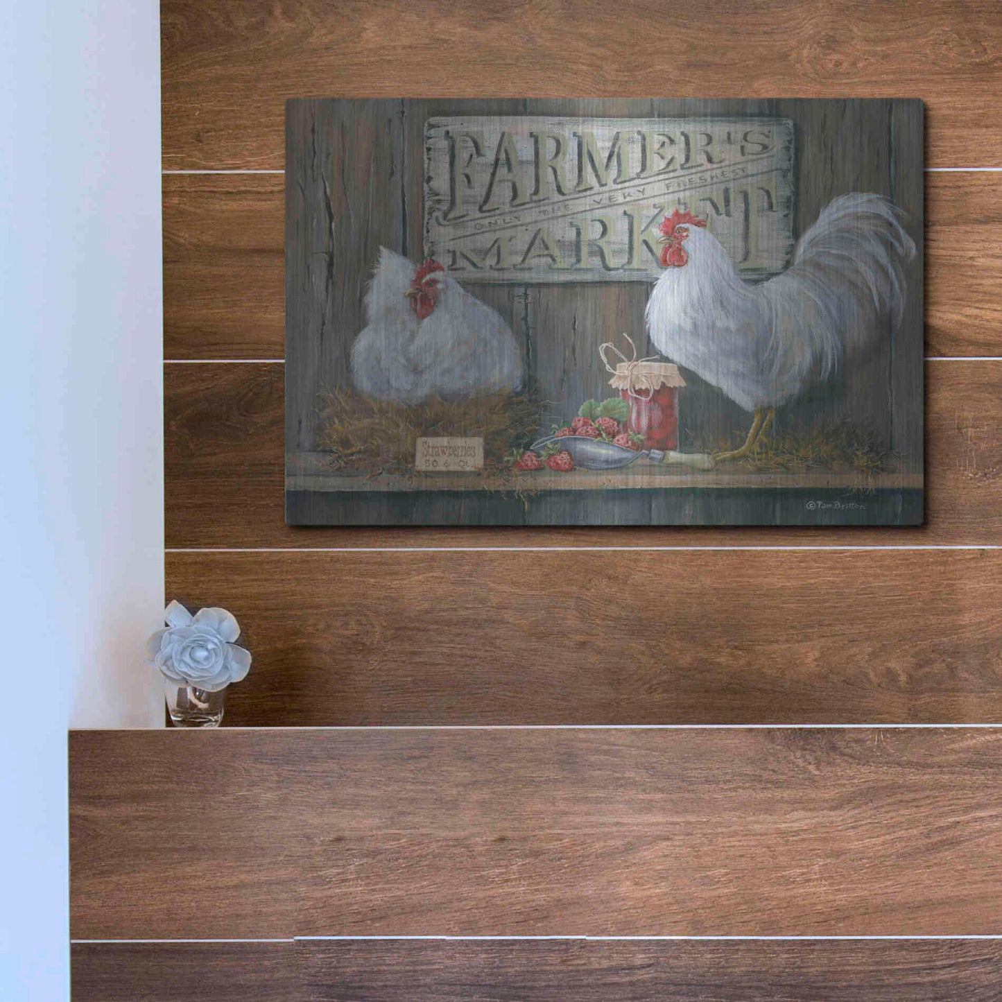 Luxe Metal Art 'Farmer's Market' by Pam Britton, Metal Wall Art,16x12