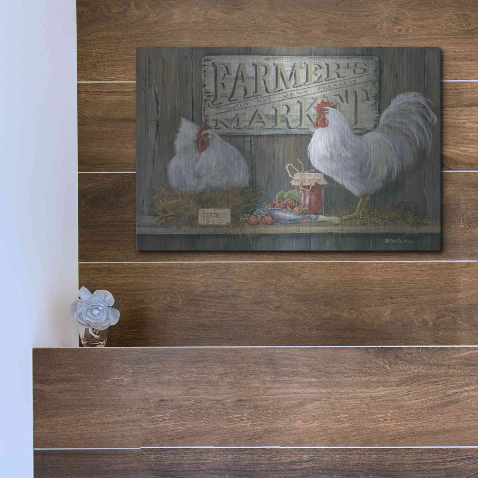 Luxe Metal Art 'Farmer's Market' by Pam Britton, Metal Wall Art,16x12