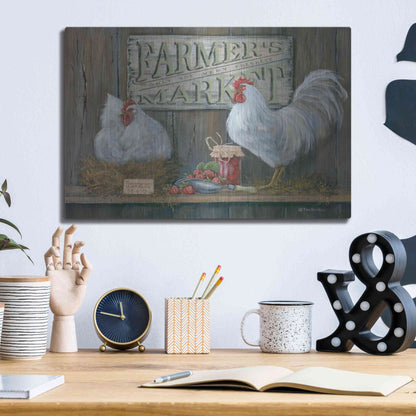 Luxe Metal Art 'Farmer's Market' by Pam Britton, Metal Wall Art,16x12