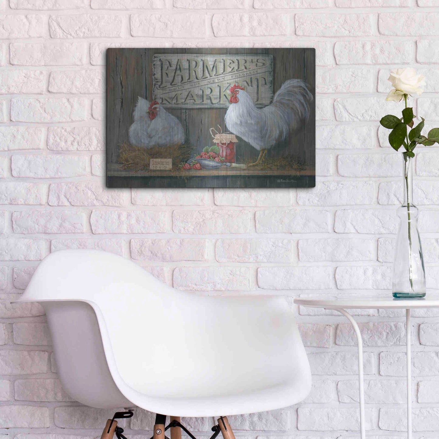 Luxe Metal Art 'Farmer's Market' by Pam Britton, Metal Wall Art,24x16