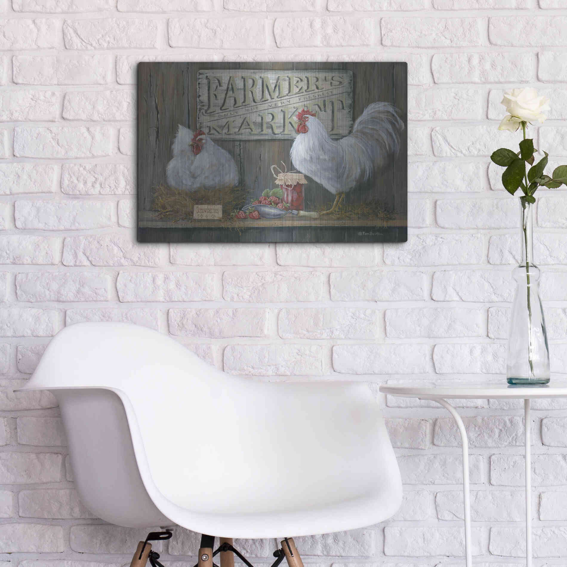 Luxe Metal Art 'Farmer's Market' by Pam Britton, Metal Wall Art,24x16