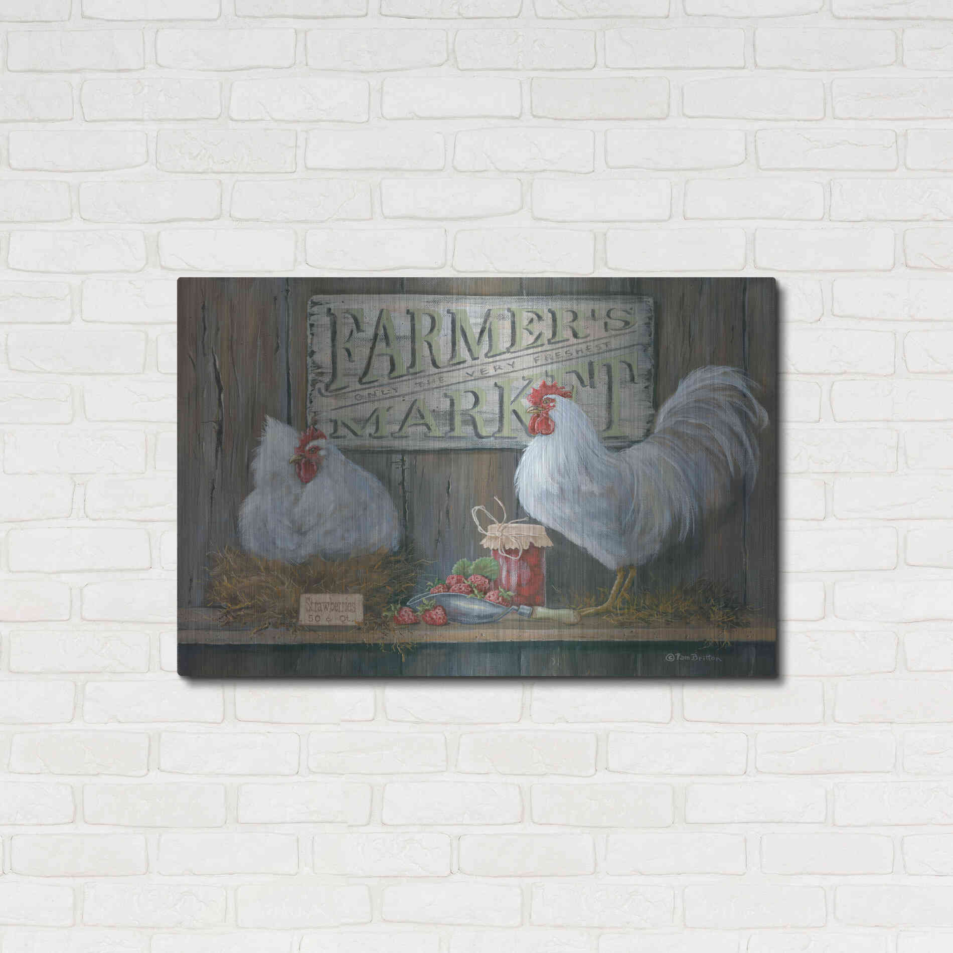 Luxe Metal Art 'Farmer's Market' by Pam Britton, Metal Wall Art,36x24