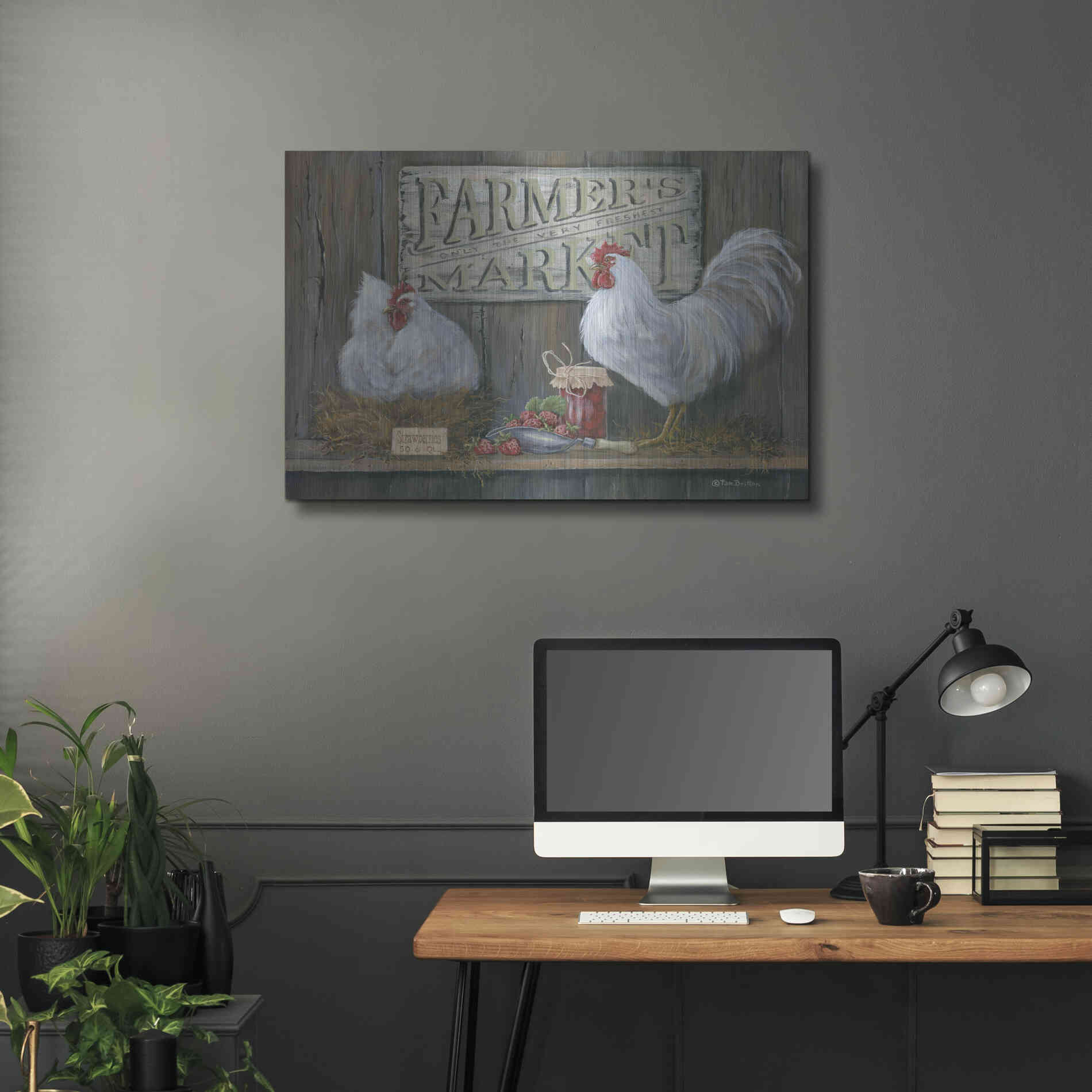 Luxe Metal Art 'Farmer's Market' by Pam Britton, Metal Wall Art,36x24