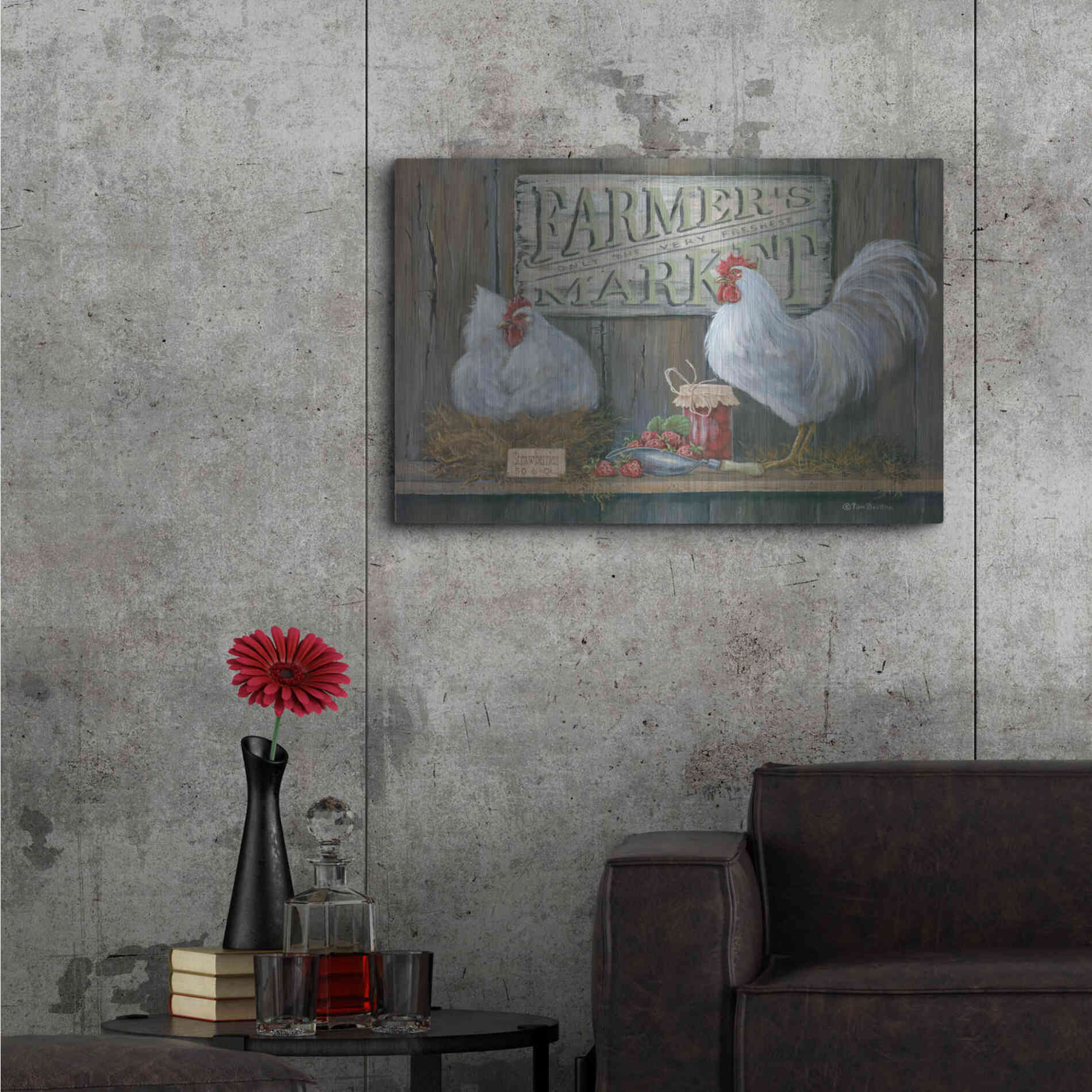 Luxe Metal Art 'Farmer's Market' by Pam Britton, Metal Wall Art,36x24