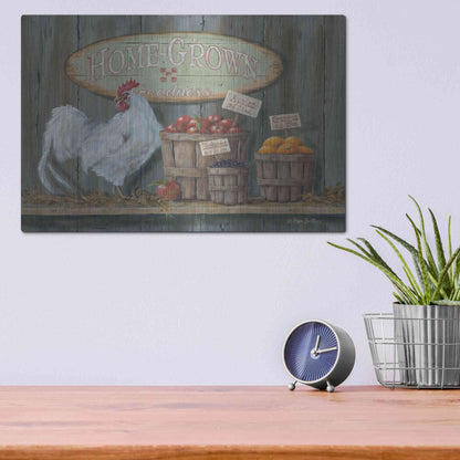 Luxe Metal Art 'Homegrown Goodness' by Pam Britton, Metal Wall Art,16x12