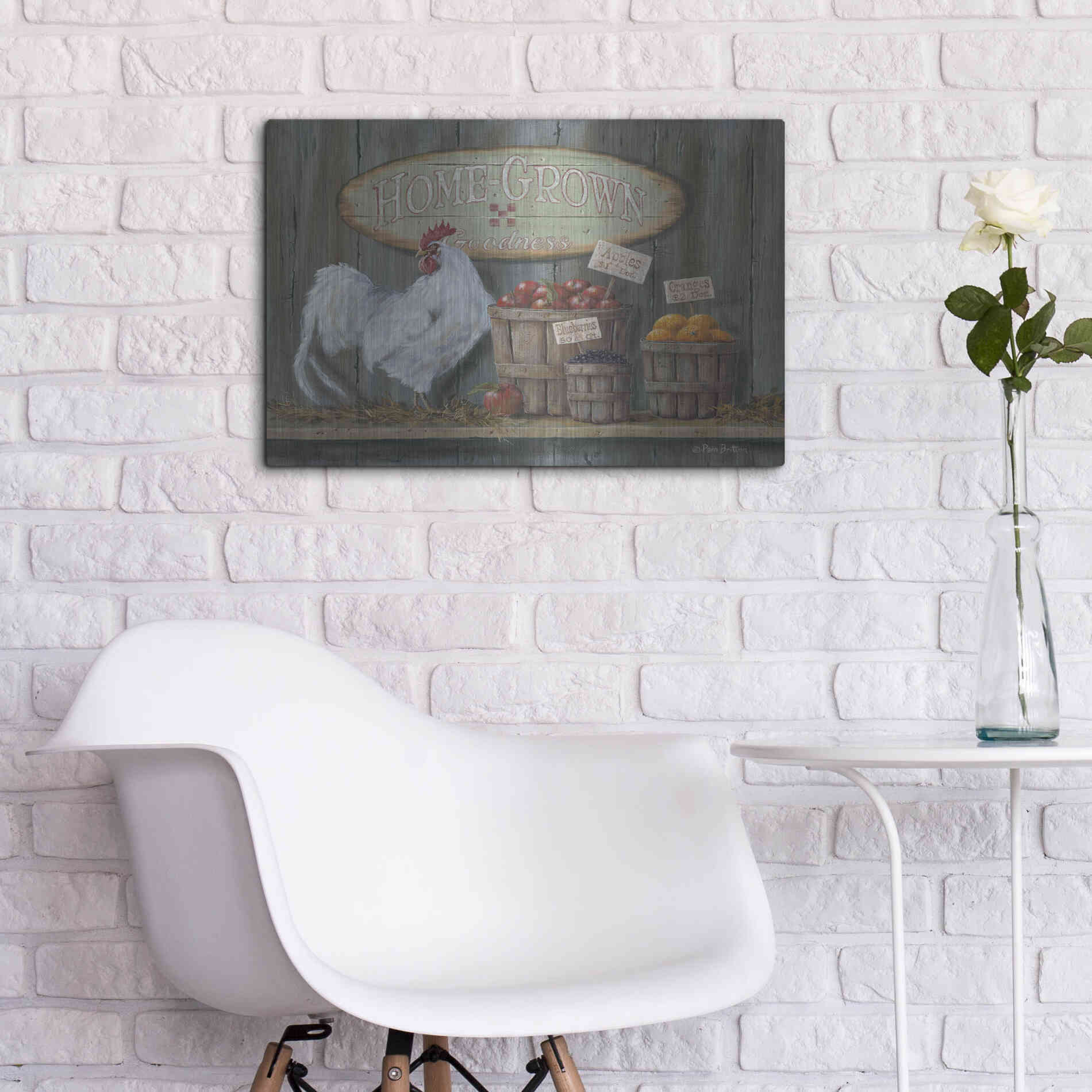 Luxe Metal Art 'Homegrown Goodness' by Pam Britton, Metal Wall Art,24x16