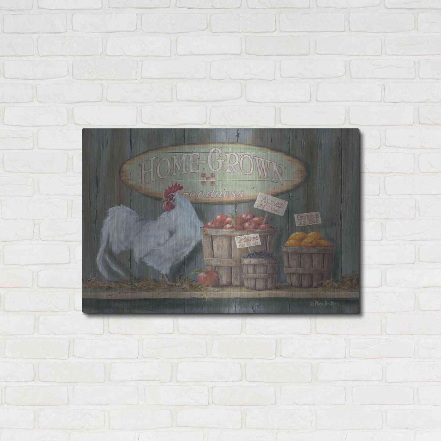Luxe Metal Art 'Homegrown Goodness' by Pam Britton, Metal Wall Art,36x24