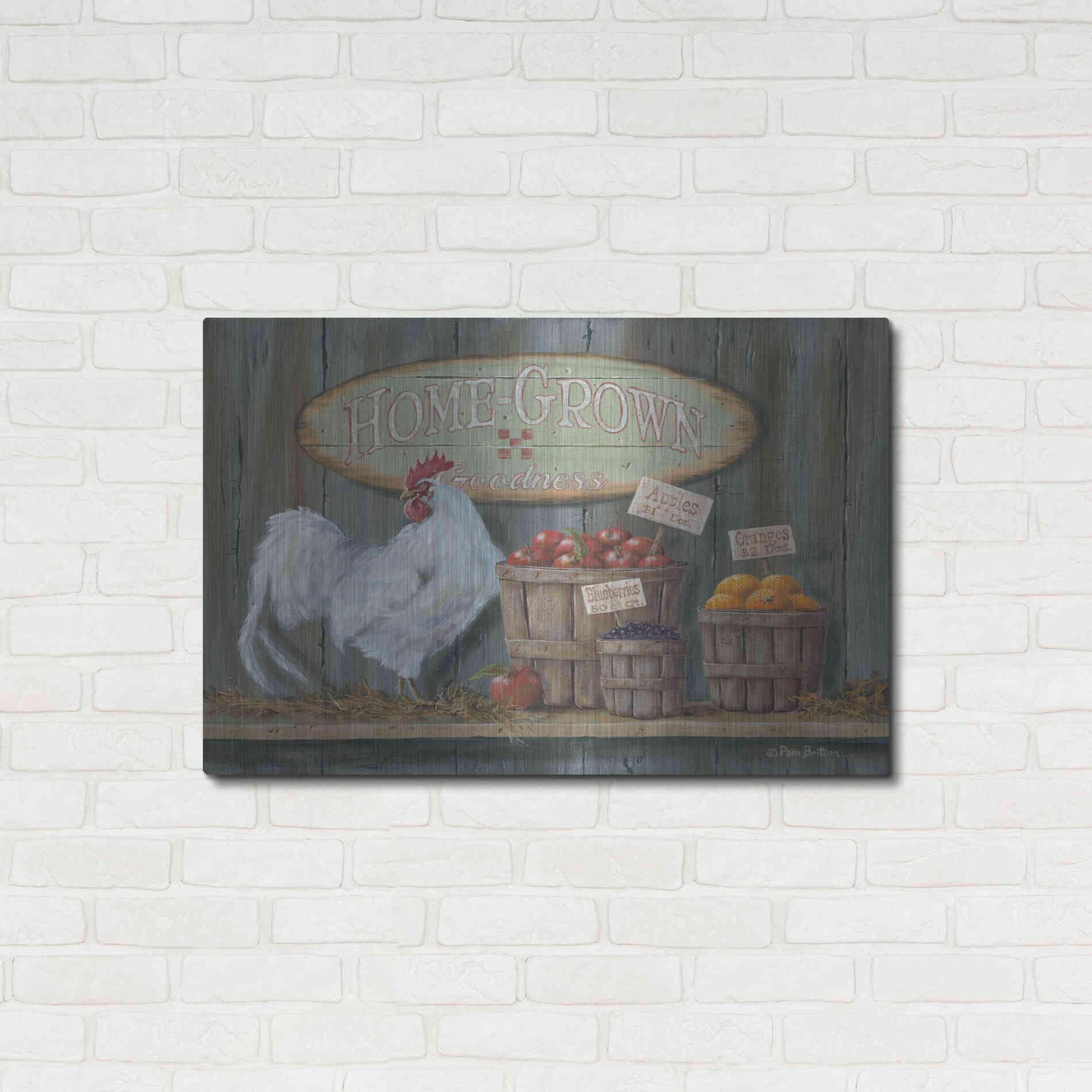 Luxe Metal Art 'Homegrown Goodness' by Pam Britton, Metal Wall Art,36x24
