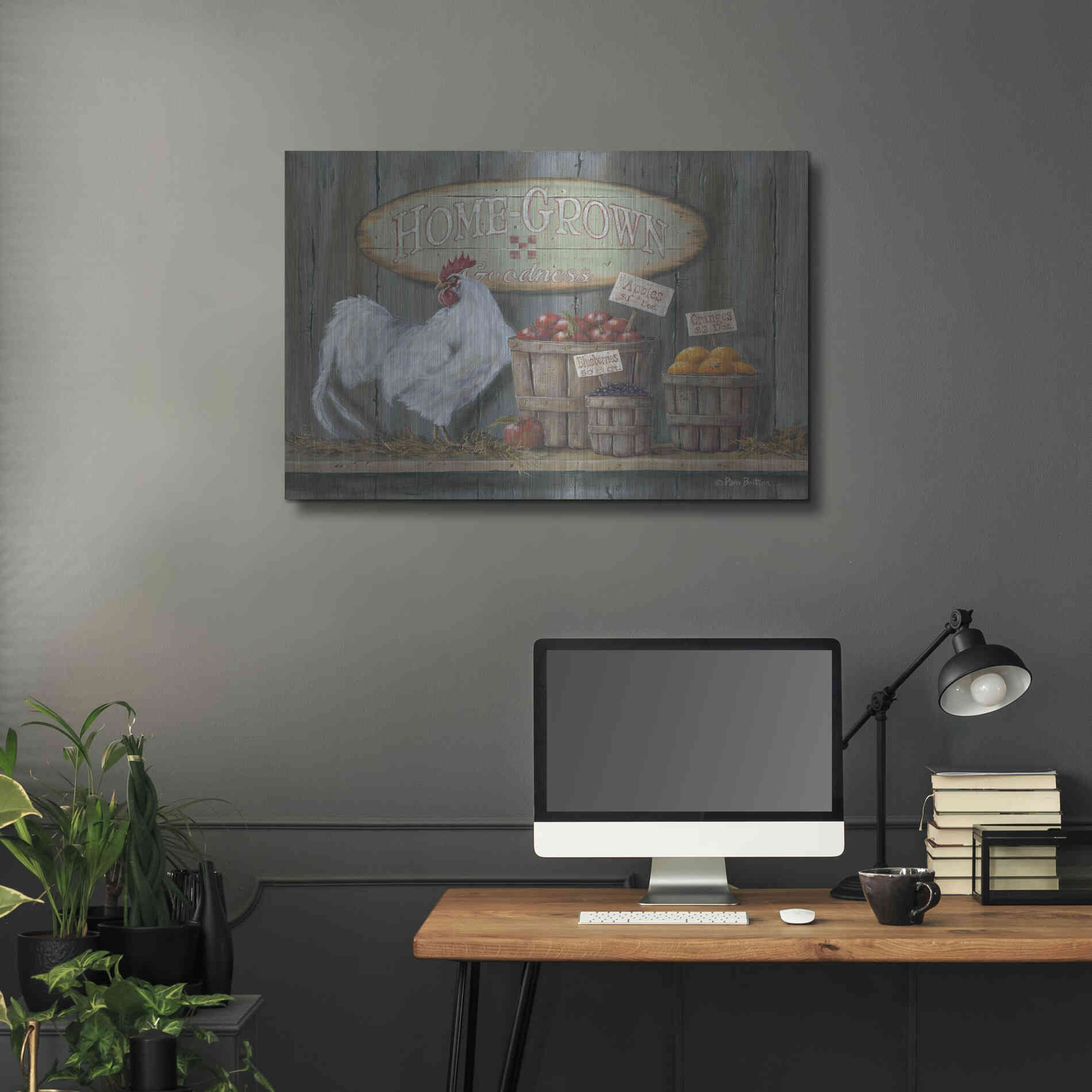 Luxe Metal Art 'Homegrown Goodness' by Pam Britton, Metal Wall Art,36x24