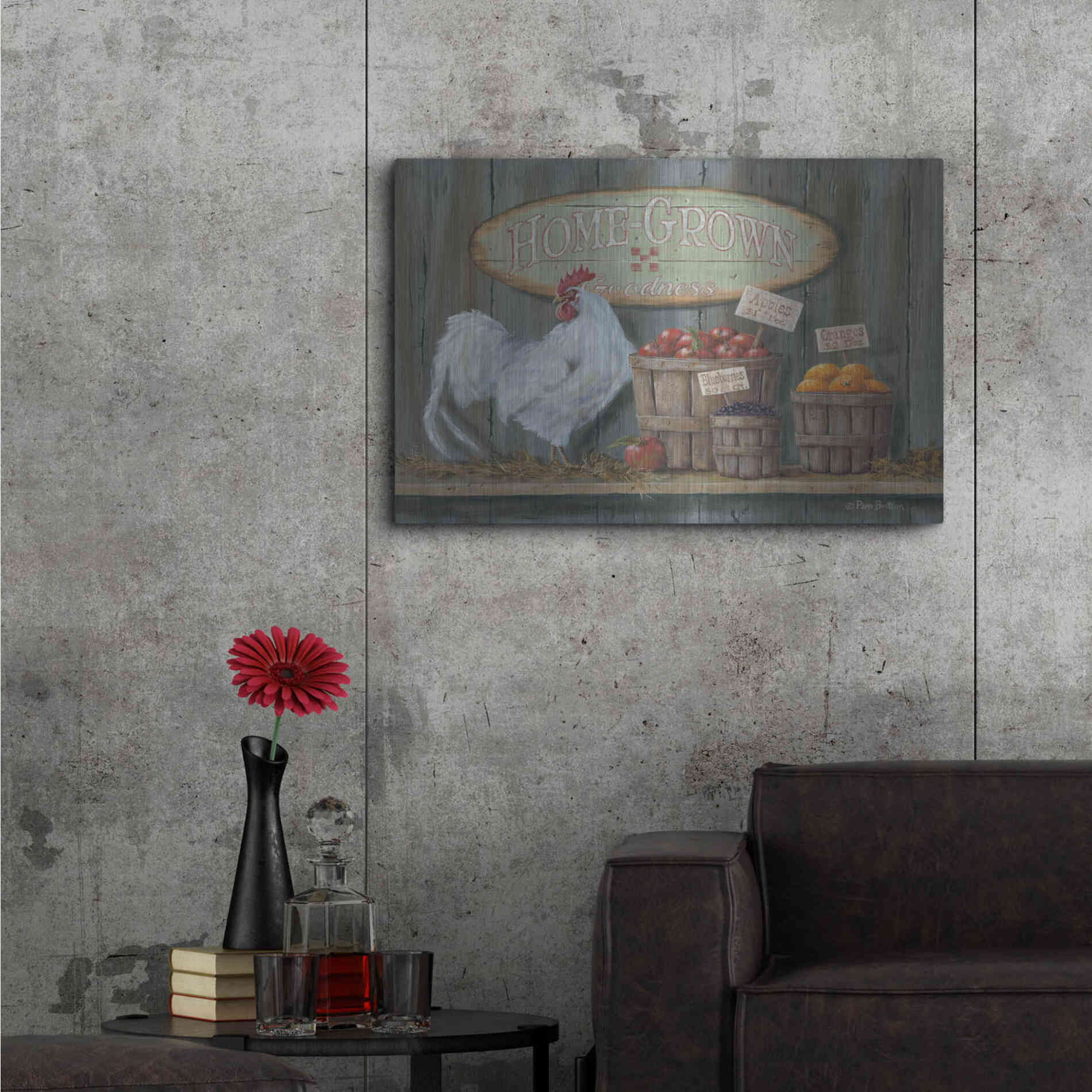 Luxe Metal Art 'Homegrown Goodness' by Pam Britton, Metal Wall Art,36x24