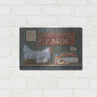 Luxe Metal Art 'Fresh from the Farm' by Pam Britton, Metal Wall Art,16x12