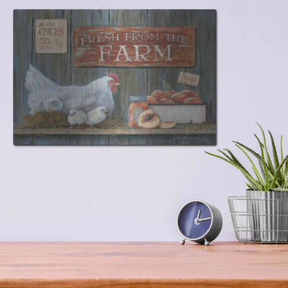 Luxe Metal Art 'Fresh from the Farm' by Pam Britton, Metal Wall Art,16x12