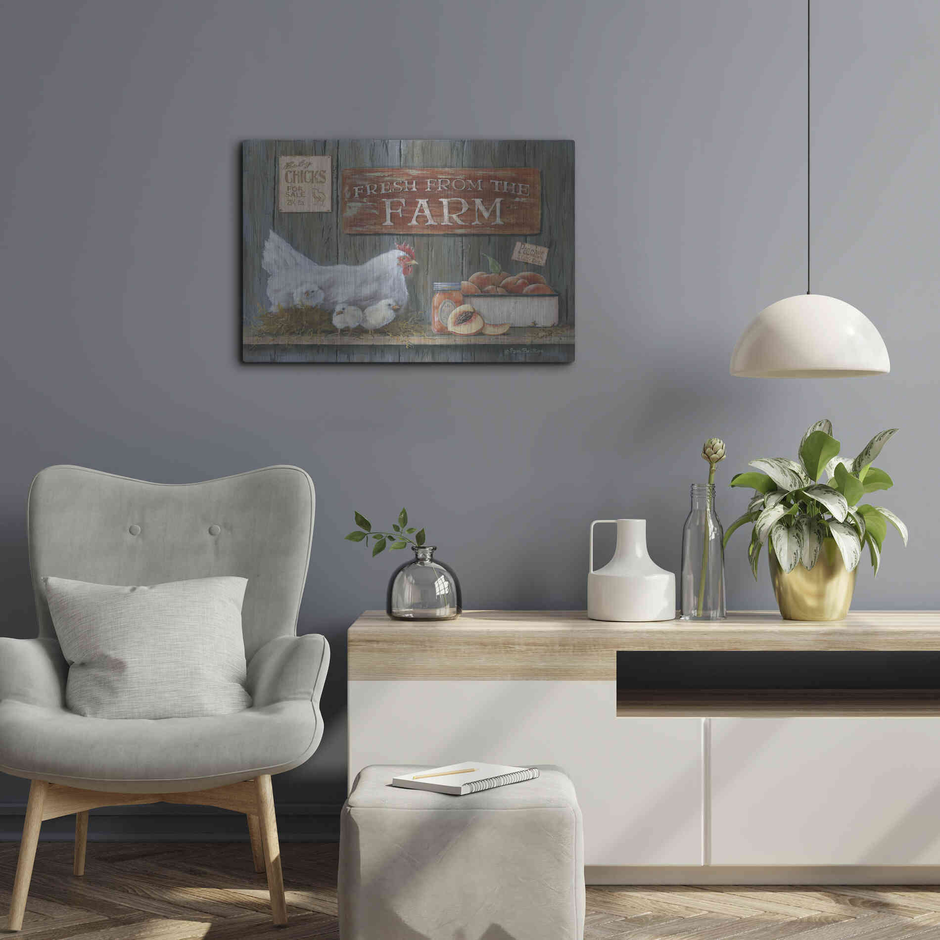 Luxe Metal Art 'Fresh from the Farm' by Pam Britton, Metal Wall Art,24x16