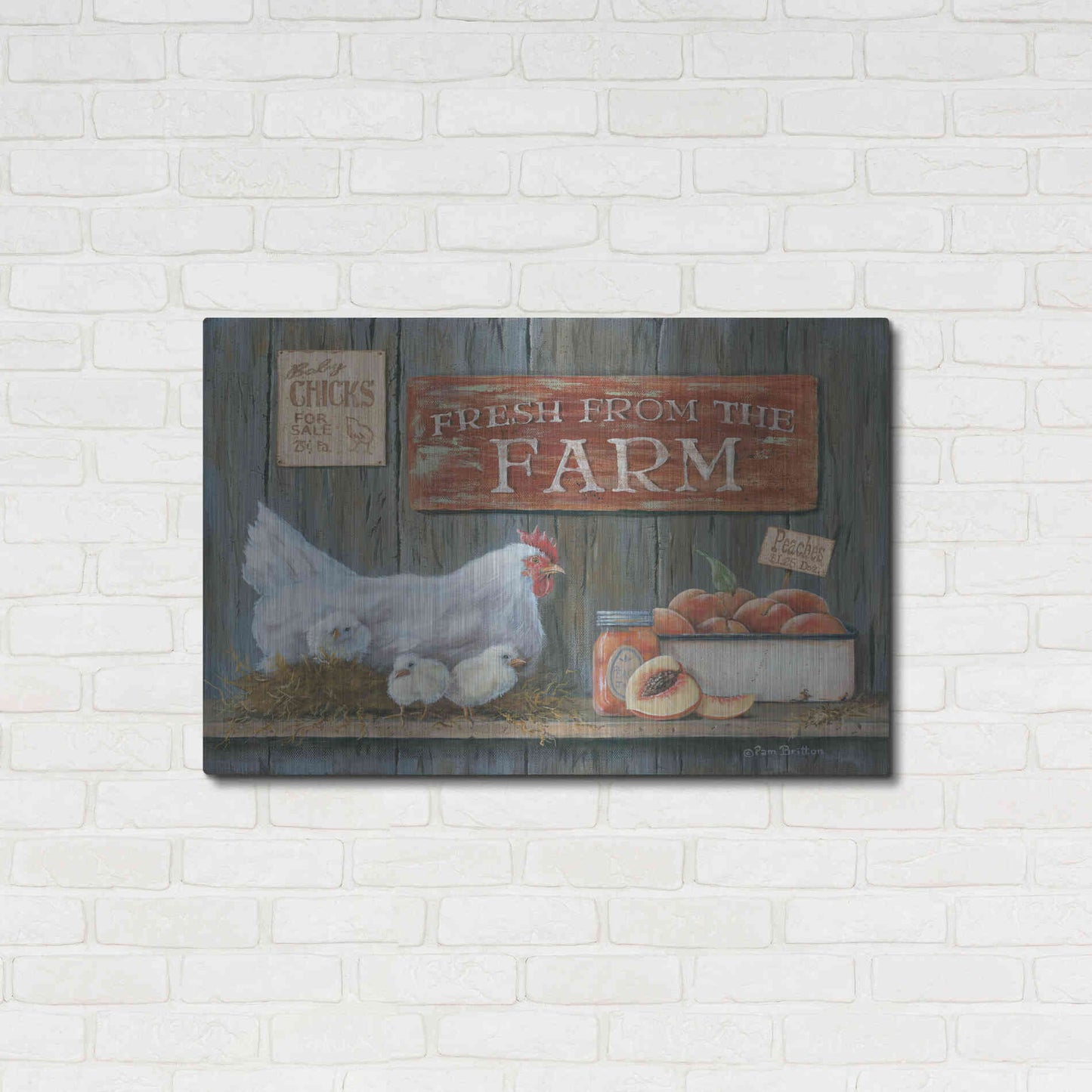 Luxe Metal Art 'Fresh from the Farm' by Pam Britton, Metal Wall Art,36x24