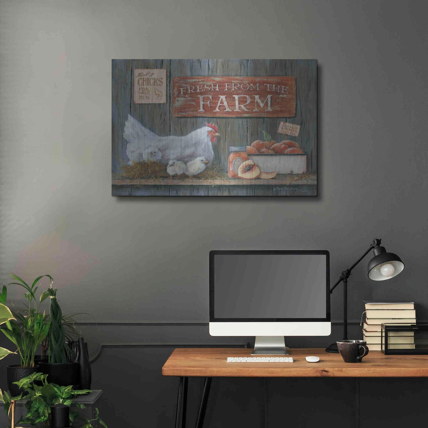 Luxe Metal Art 'Fresh from the Farm' by Pam Britton, Metal Wall Art,36x24