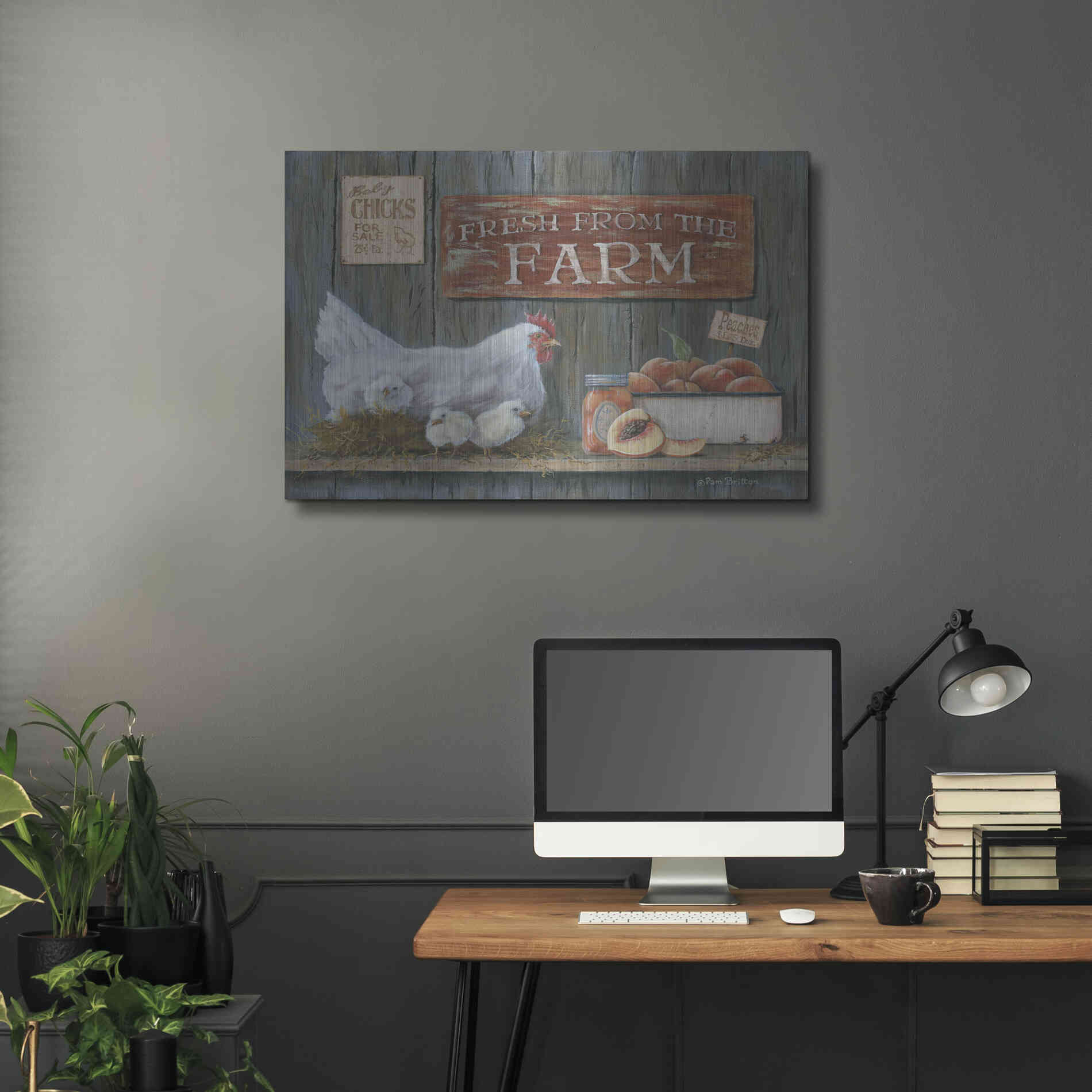 Luxe Metal Art 'Fresh from the Farm' by Pam Britton, Metal Wall Art,36x24