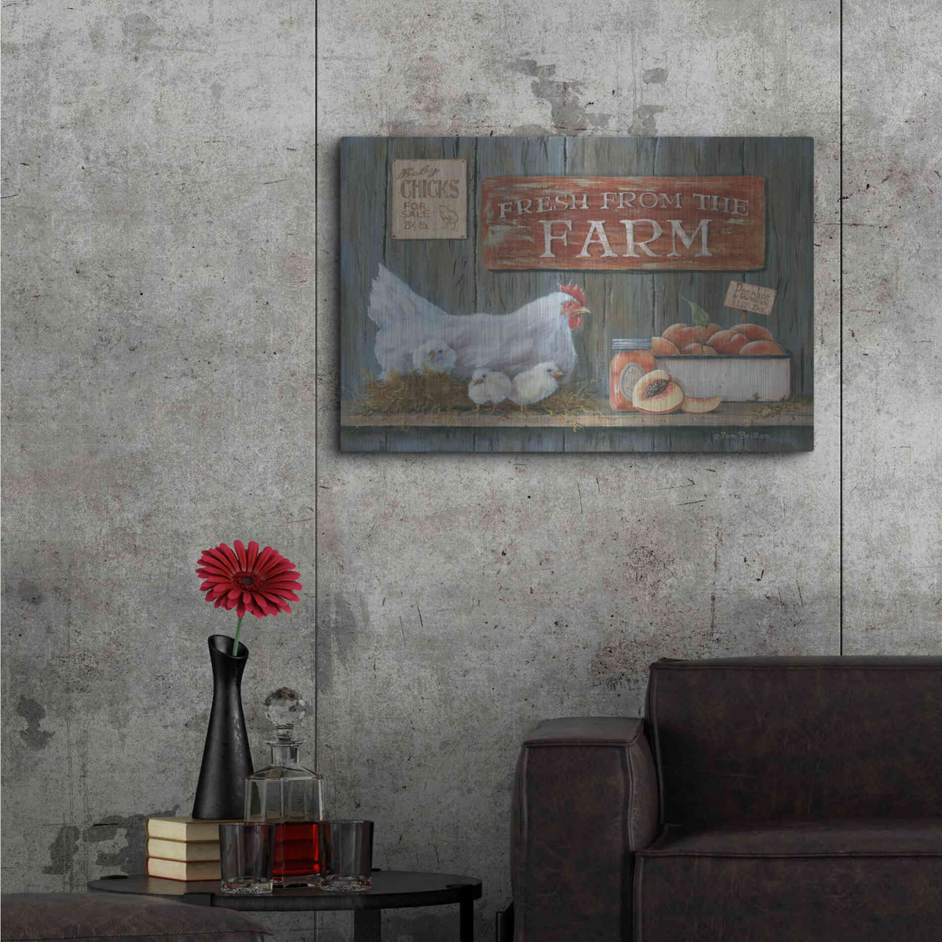 Luxe Metal Art 'Fresh from the Farm' by Pam Britton, Metal Wall Art,36x24