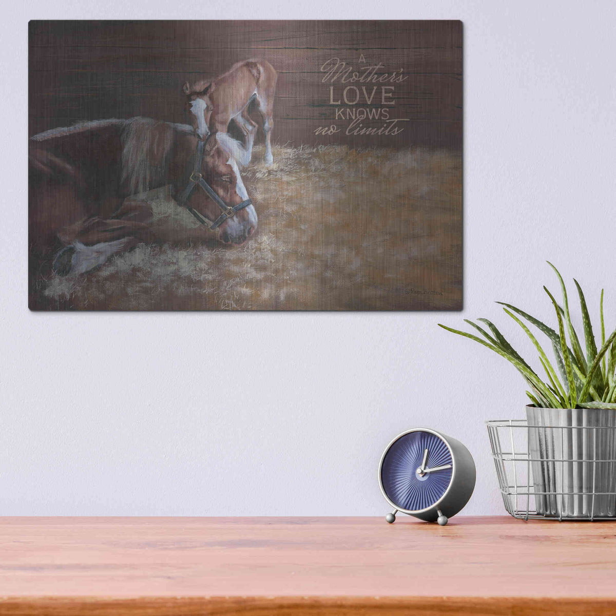 Luxe Metal Art 'A Mother's Love' by Pam Britton, Metal Wall Art,16x12
