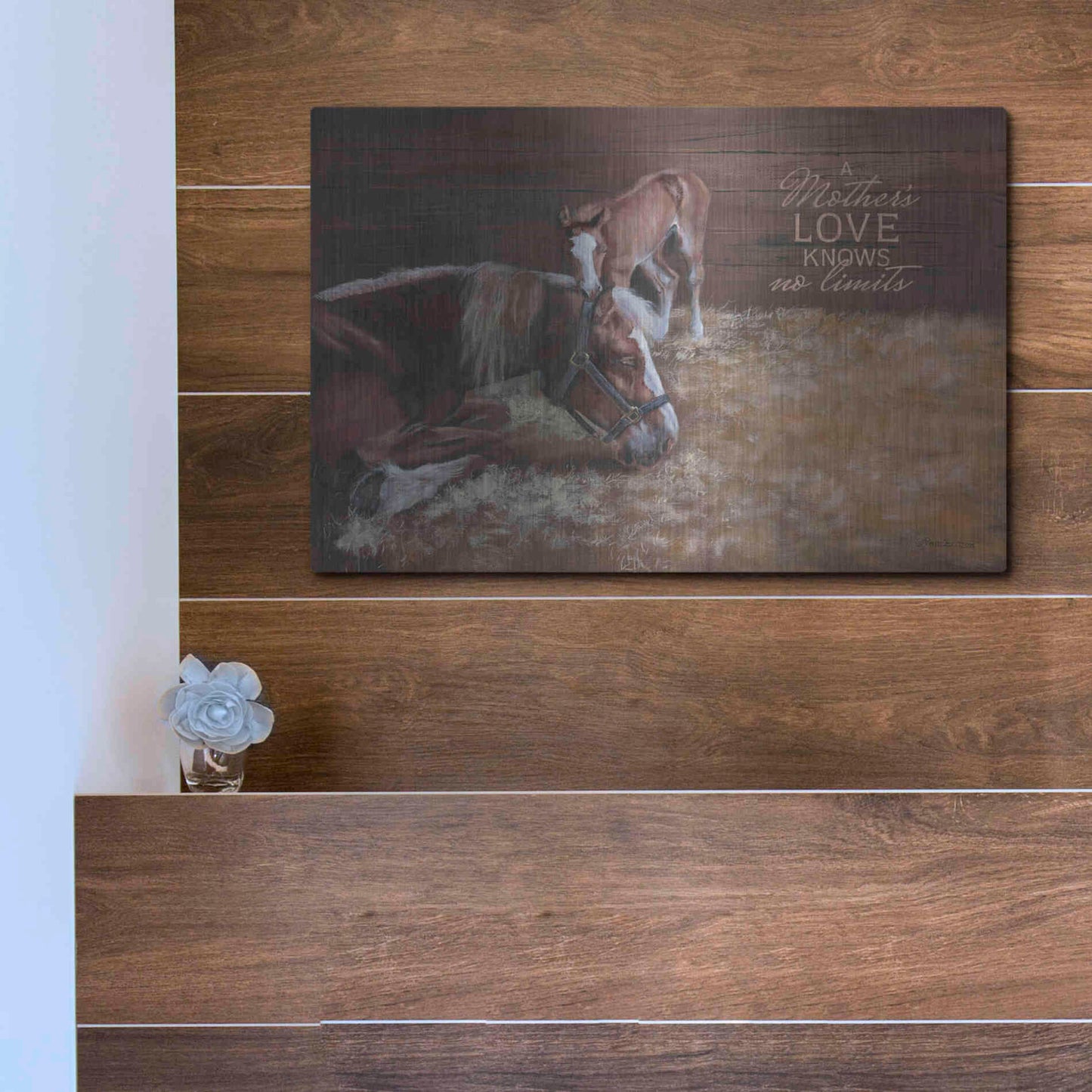 Luxe Metal Art 'A Mother's Love' by Pam Britton, Metal Wall Art,16x12