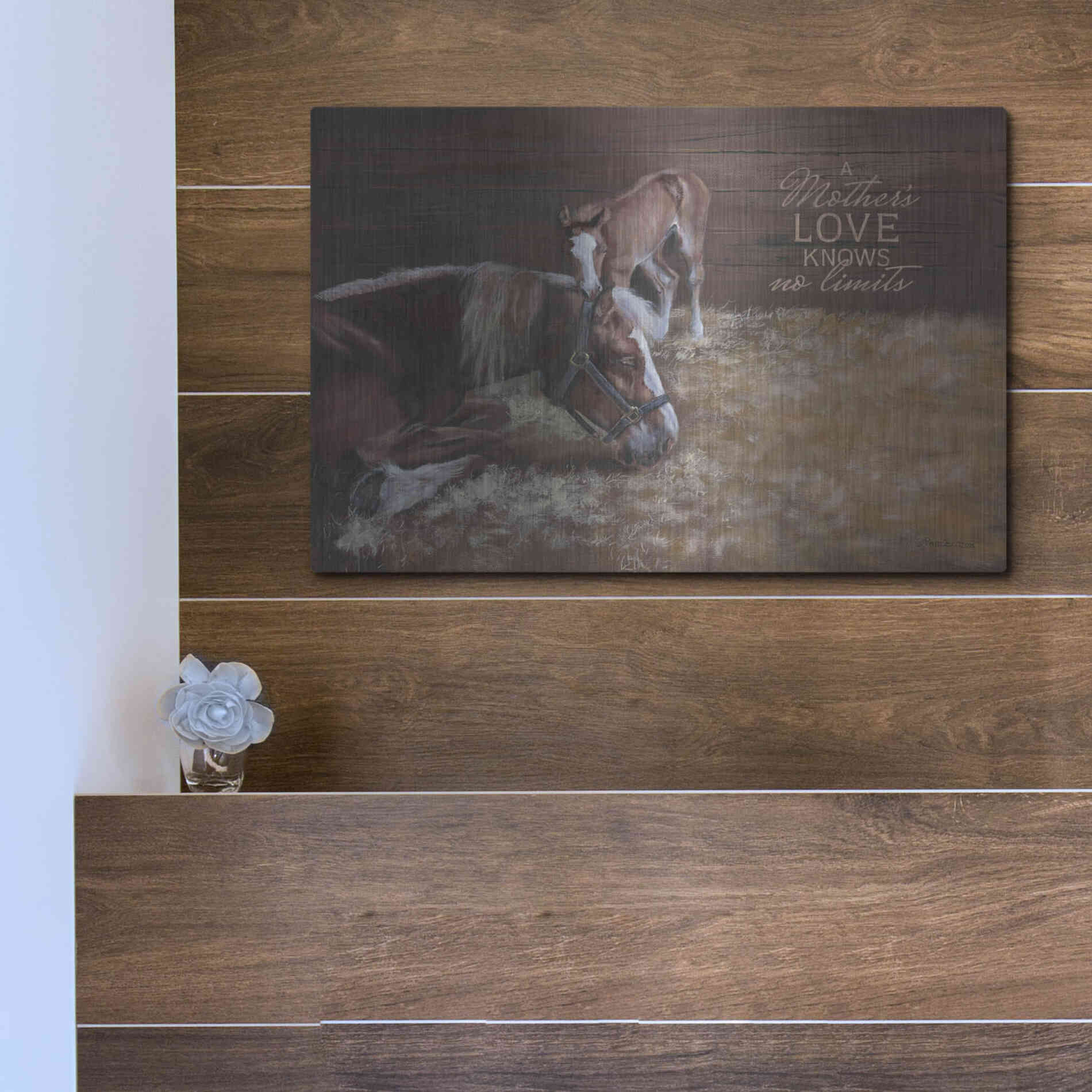 Luxe Metal Art 'A Mother's Love' by Pam Britton, Metal Wall Art,16x12