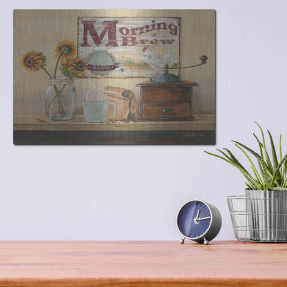 Luxe Metal Art 'Morning Brew' by Pam Britton, Metal Wall Art,16x12